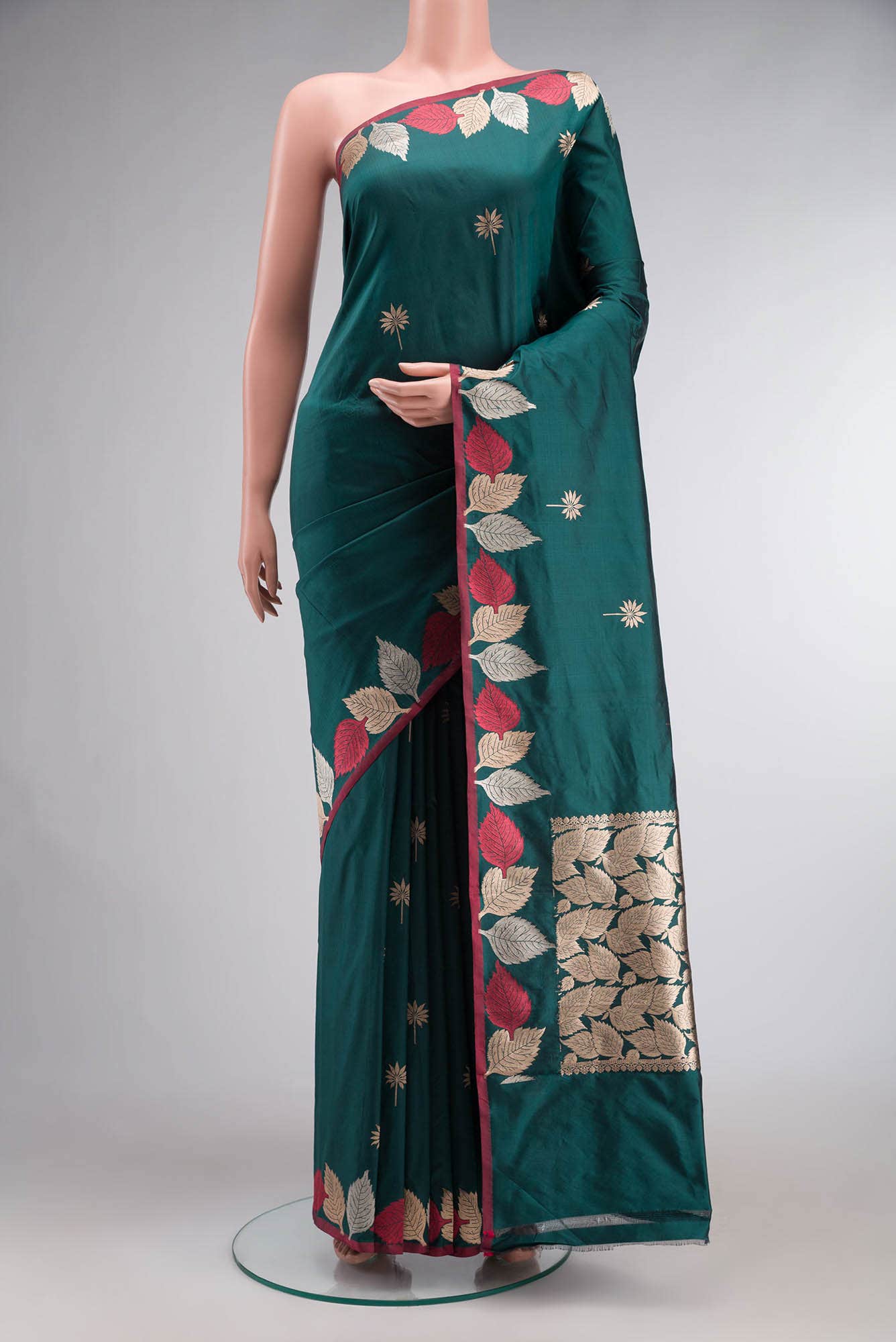 Green Banarasi Katan Silk Saree