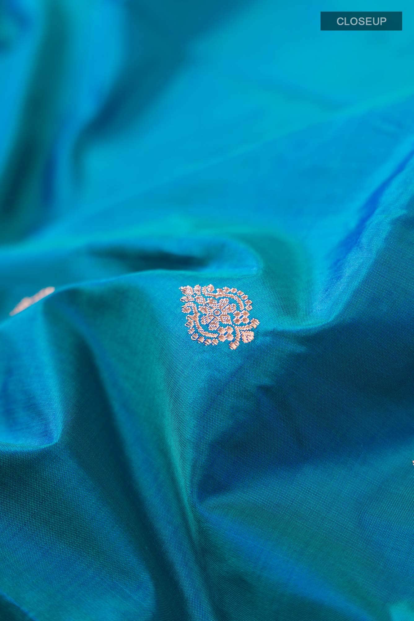 Blue Banarasi Katan Silk Saree