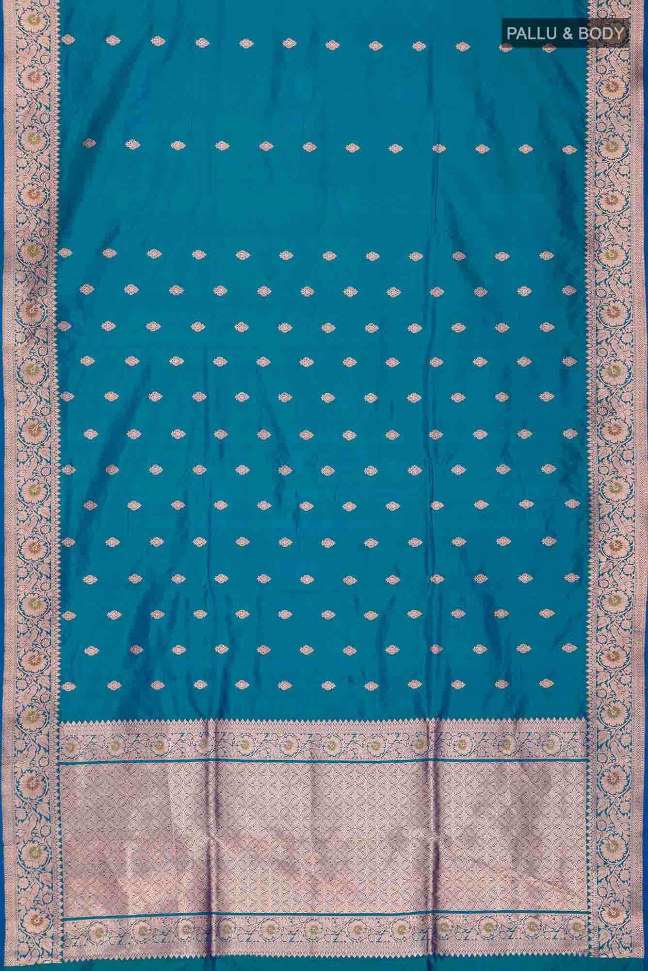 Blue Banarasi Katan Silk Saree