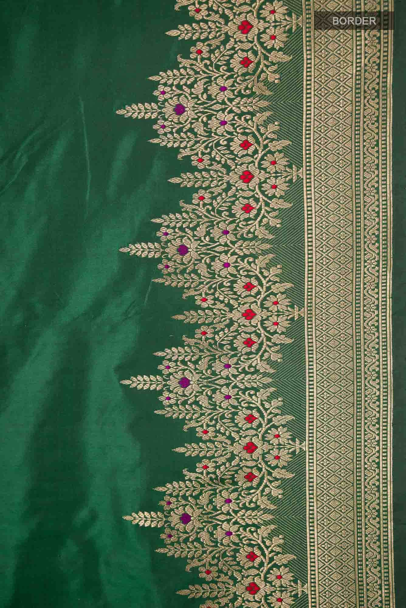 Green Banarasi Katan Silk Saree