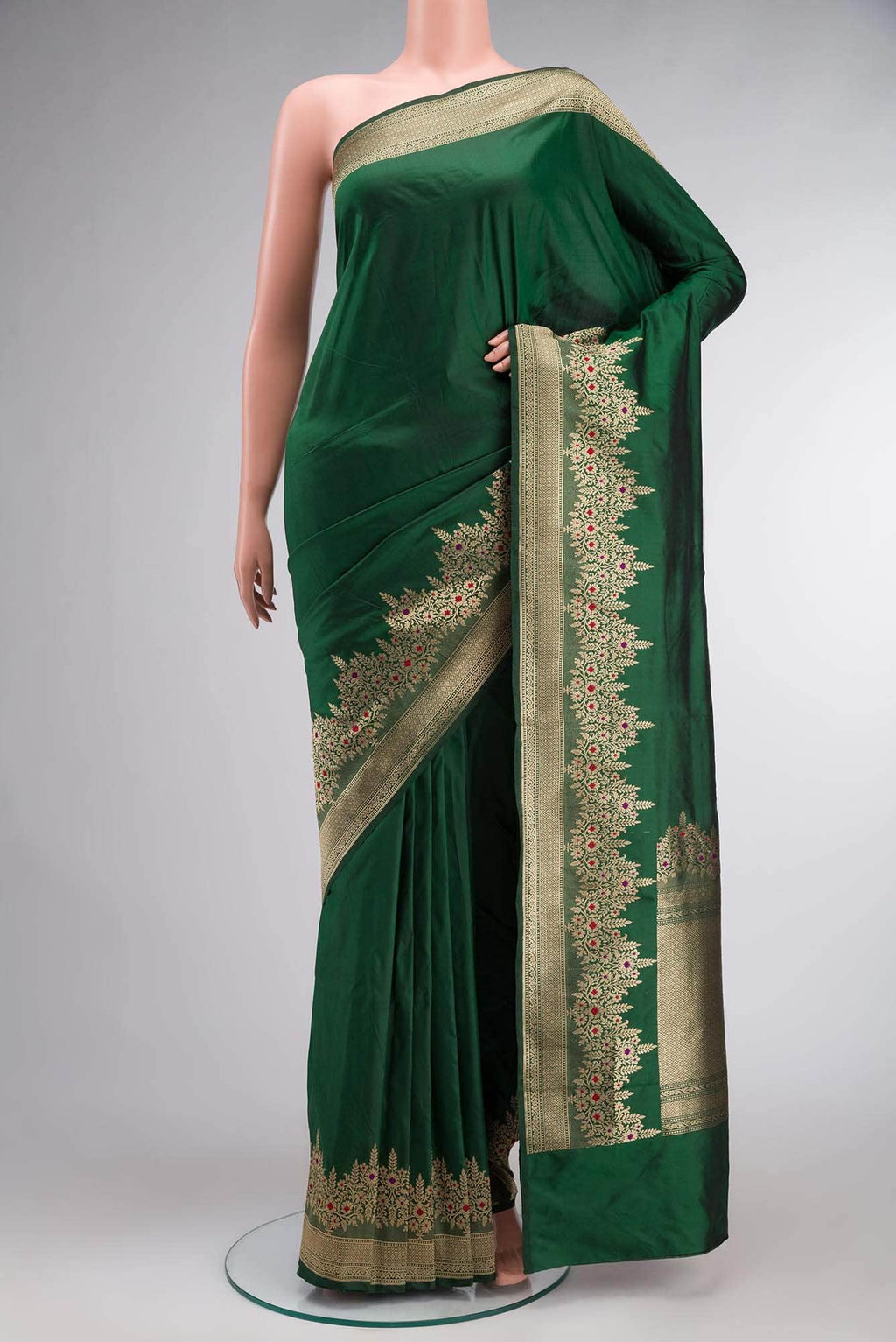 Green Banarasi Katan Silk Saree