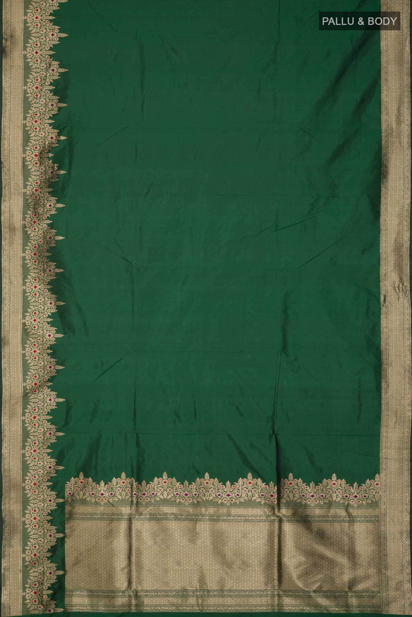 Green Banarasi Katan Silk Saree