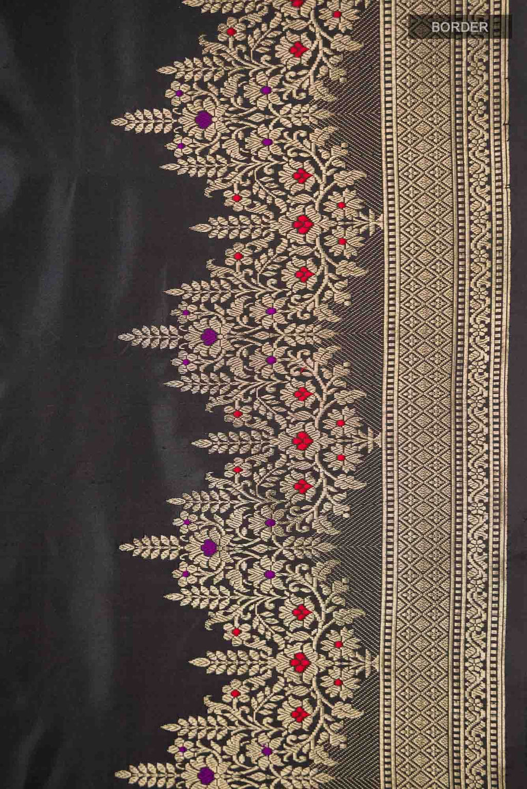 Black Banarasi Katan Silk Saree
