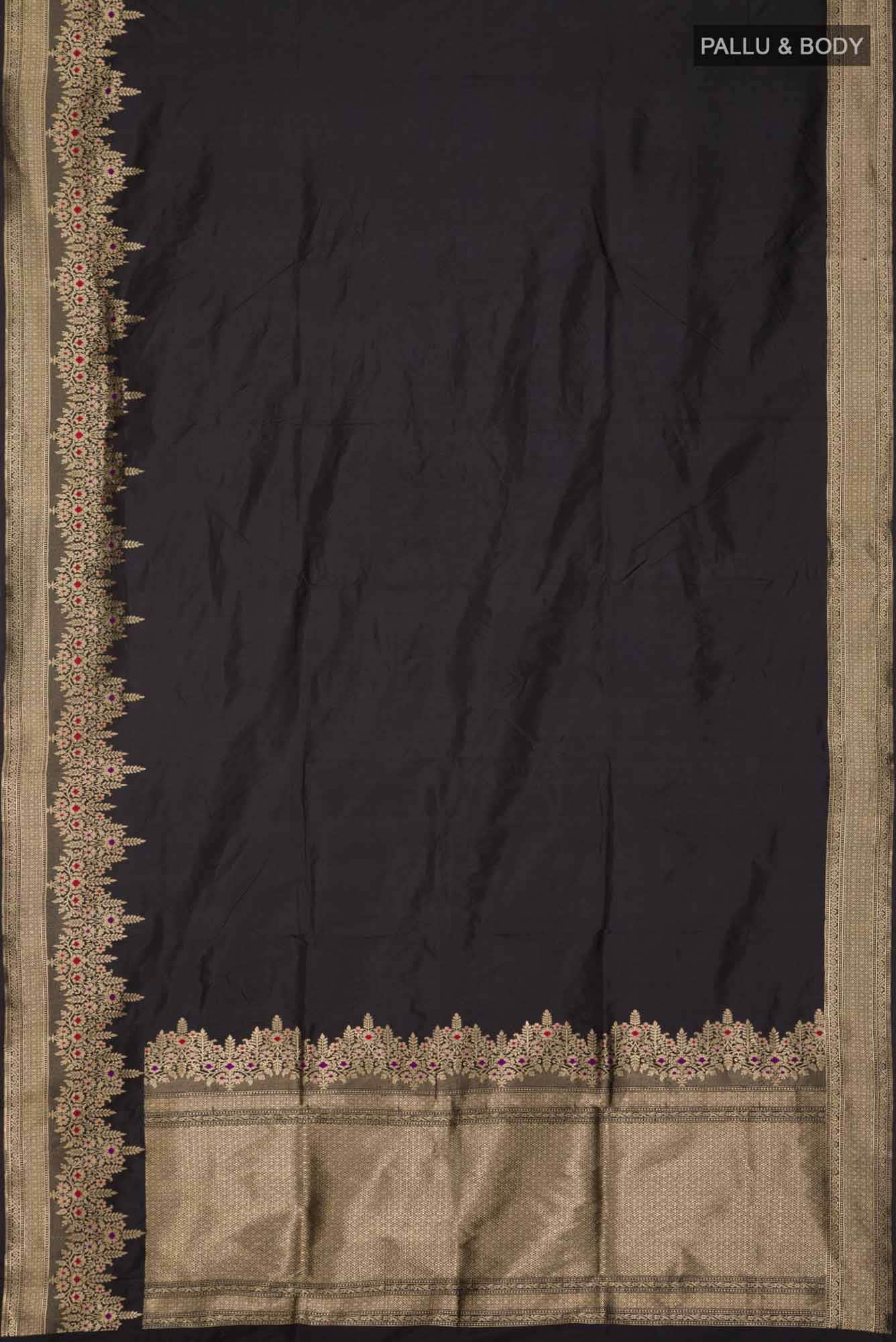 Black Banarasi Katan Silk Saree