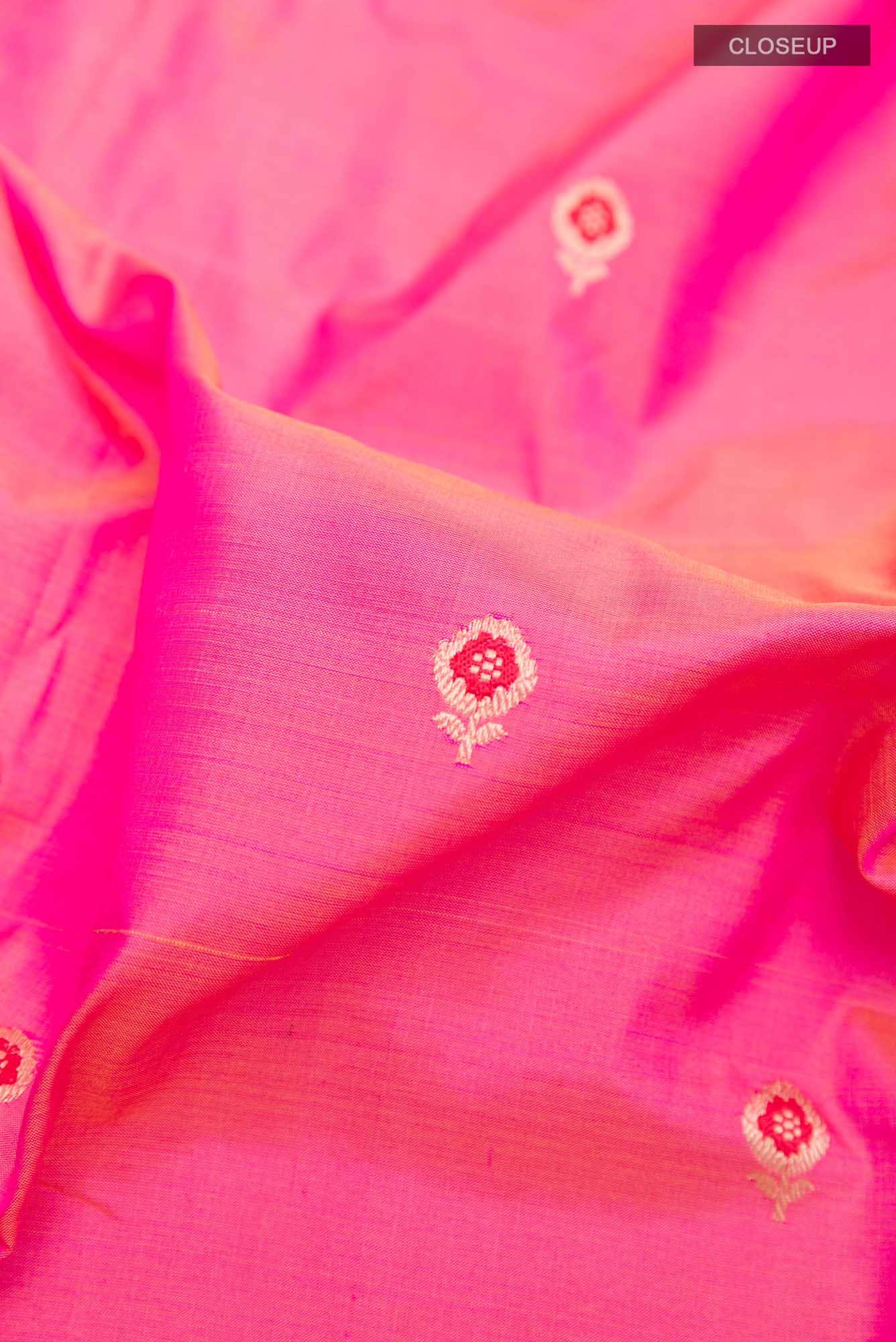 Pink Banarasi Katan Silk Saree