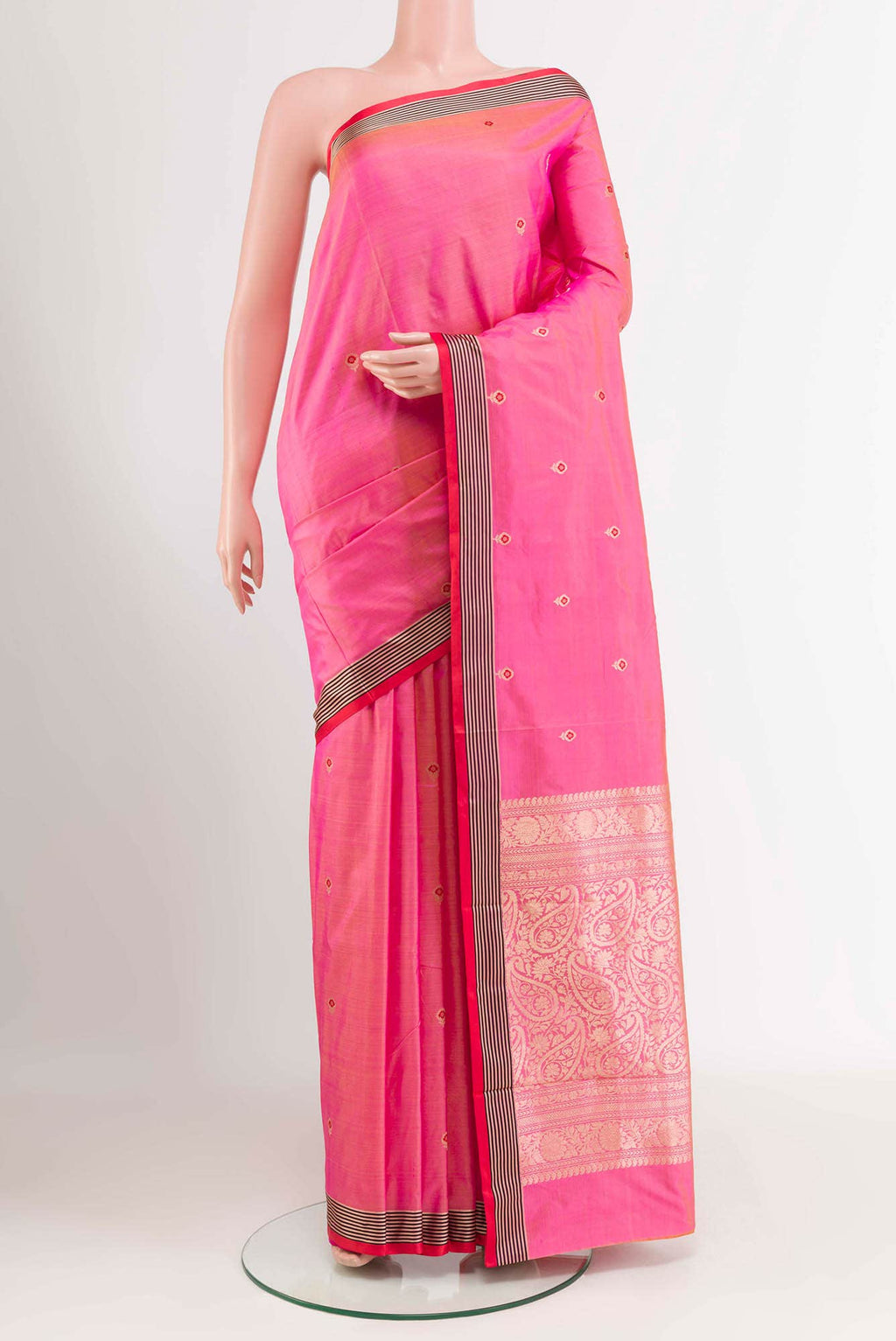 Pink Banarasi Katan Silk Saree