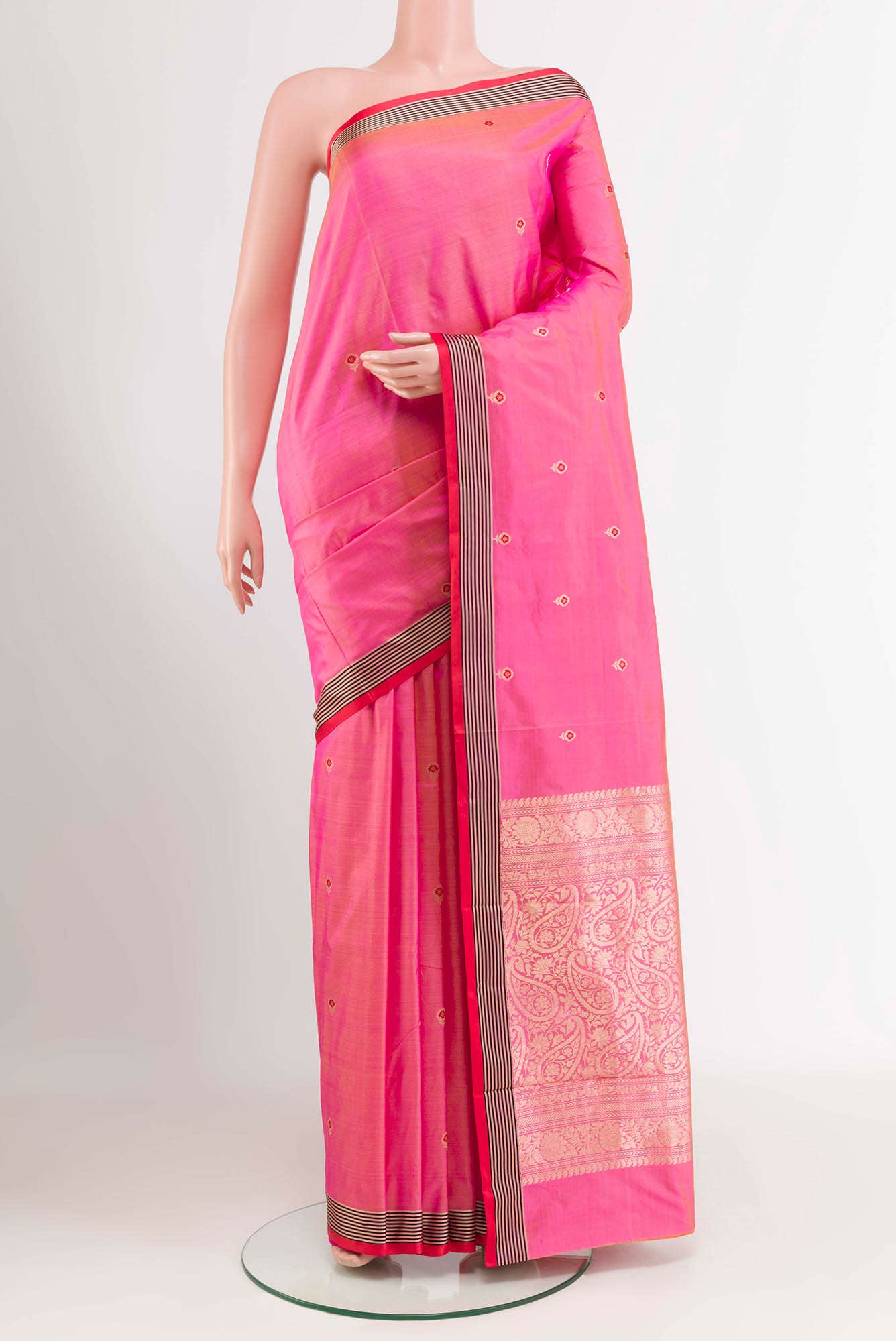 Pink Banarasi Katan Silk Saree