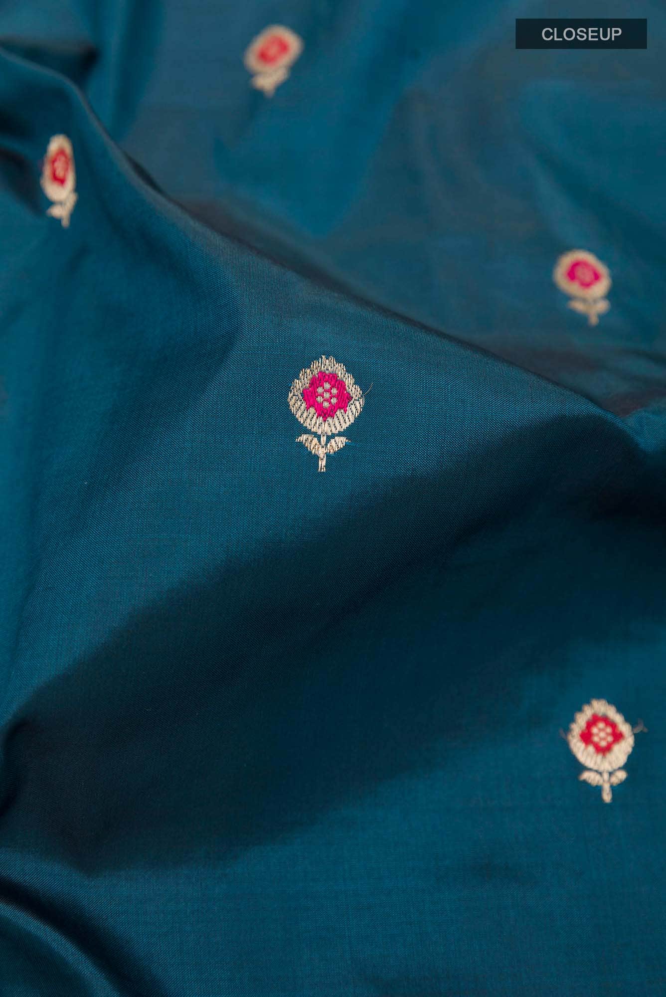 Blue Banarasi Katan Silk Saree