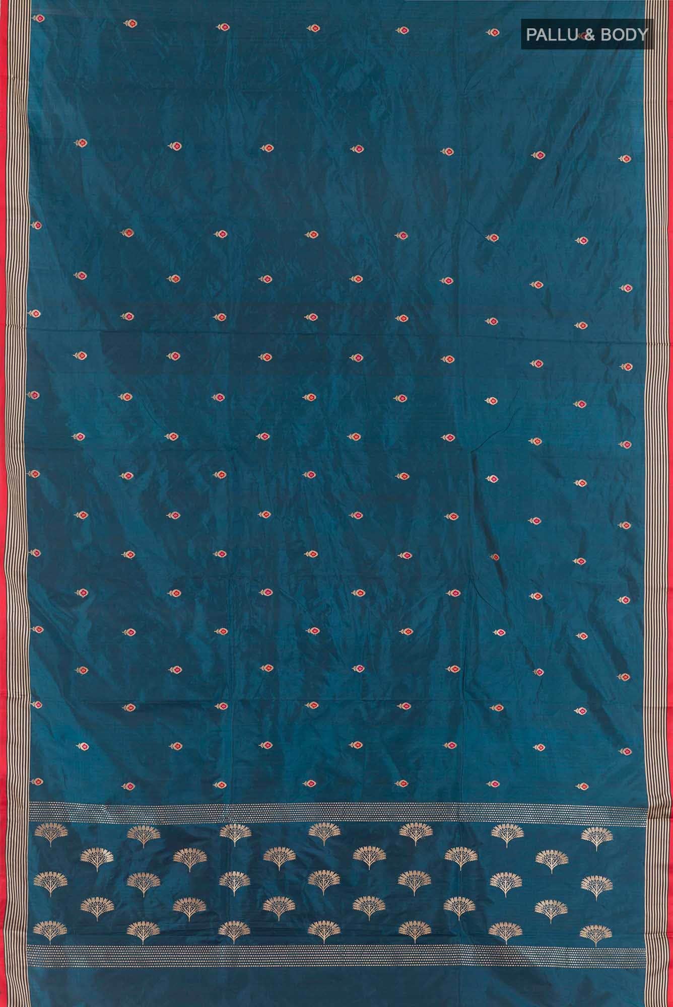 Blue Banarasi Katan Silk Saree