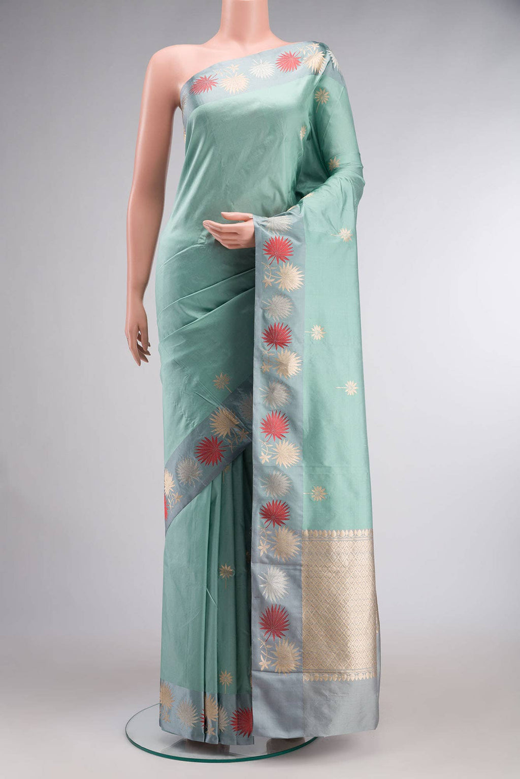 Green Banarasi Katan Silk Saree