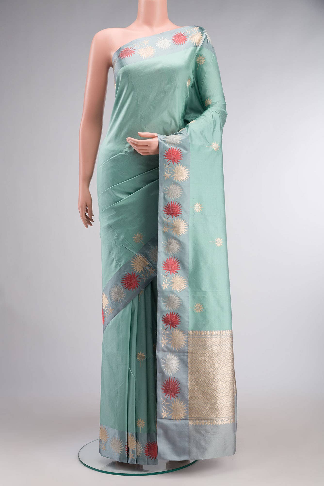 Green Banarasi Katan Silk Saree