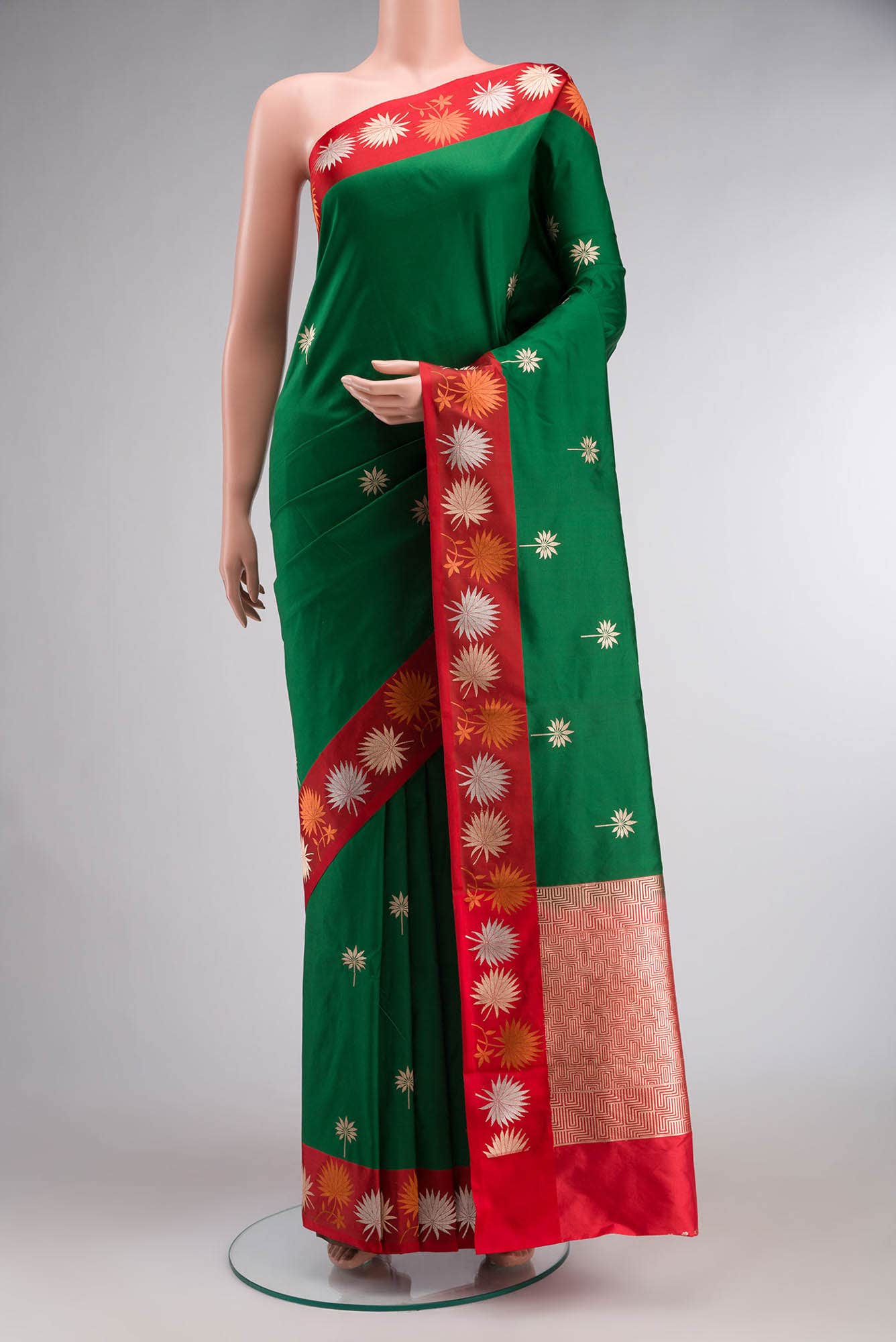 Green Banarasi Katan Silk Saree