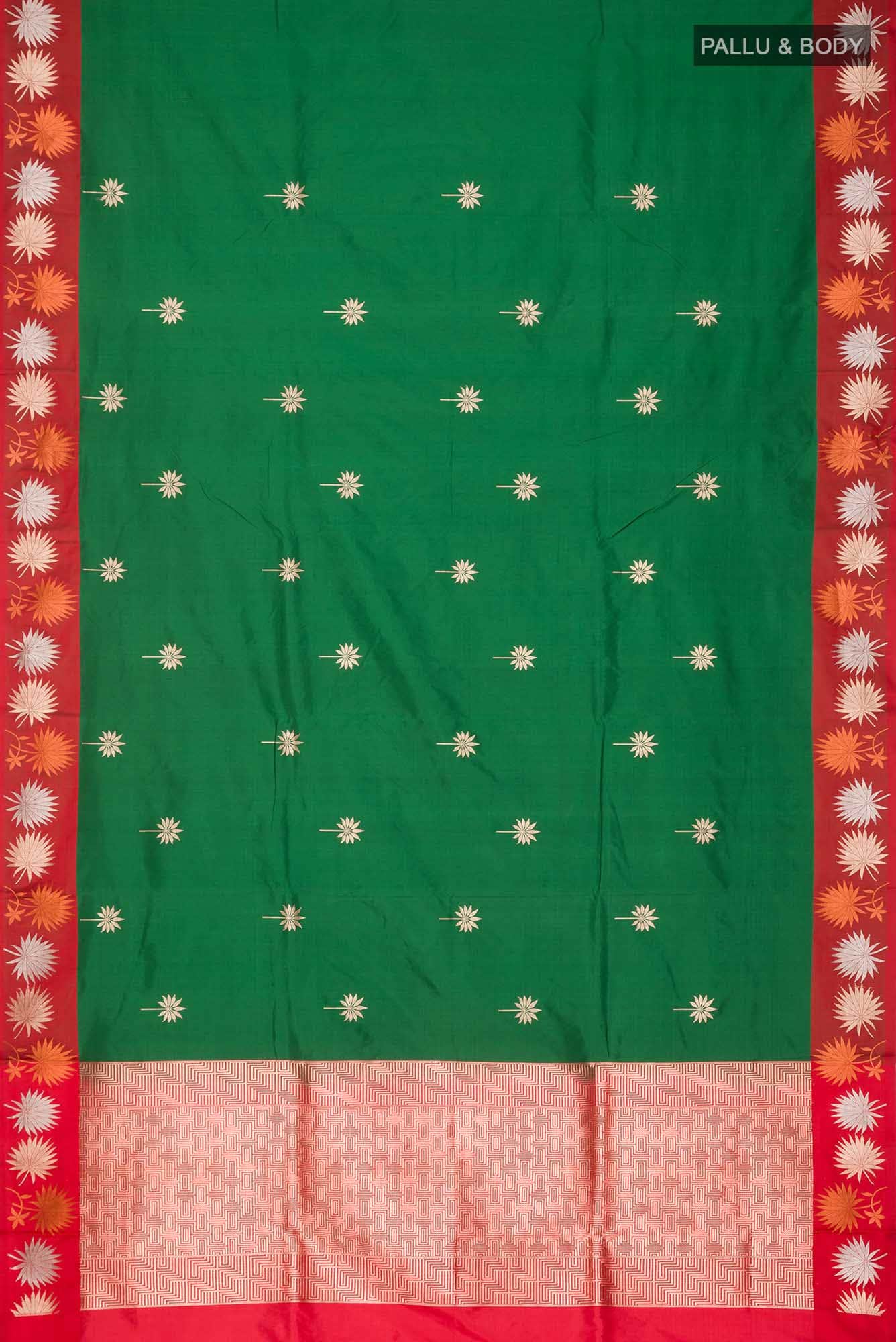 Green Banarasi Katan Silk Saree