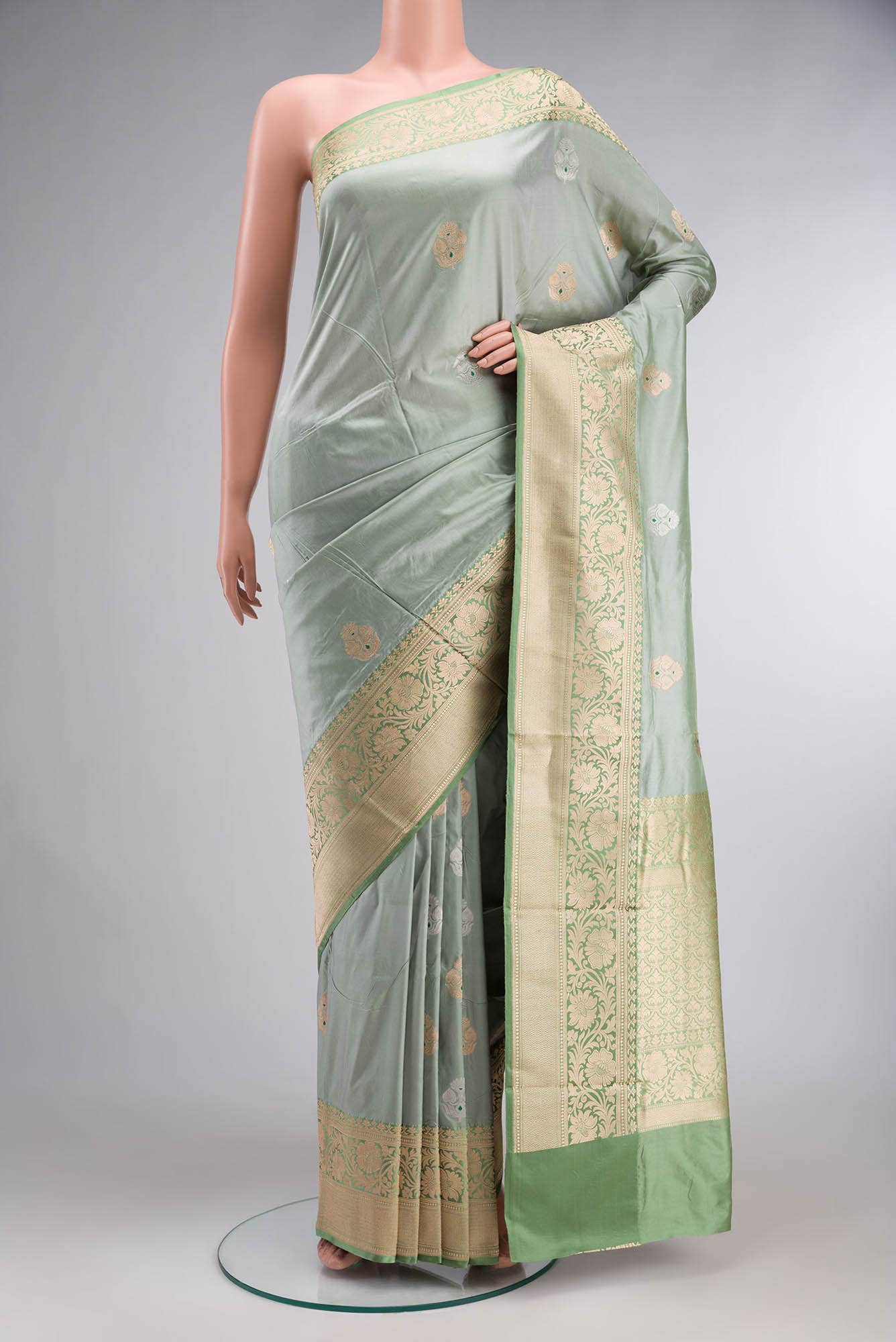 Green Banarasi Katan Silk Saree