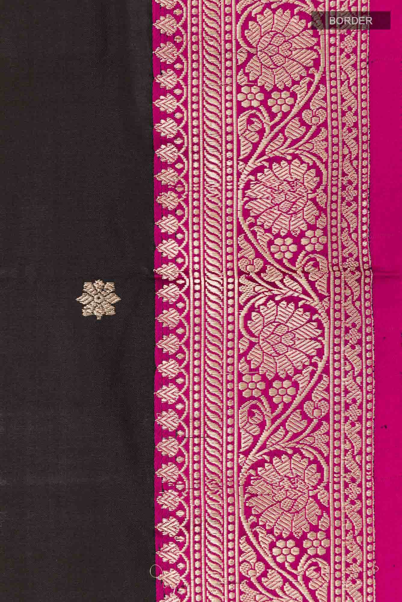 Black Banarasi Katan Silk Saree