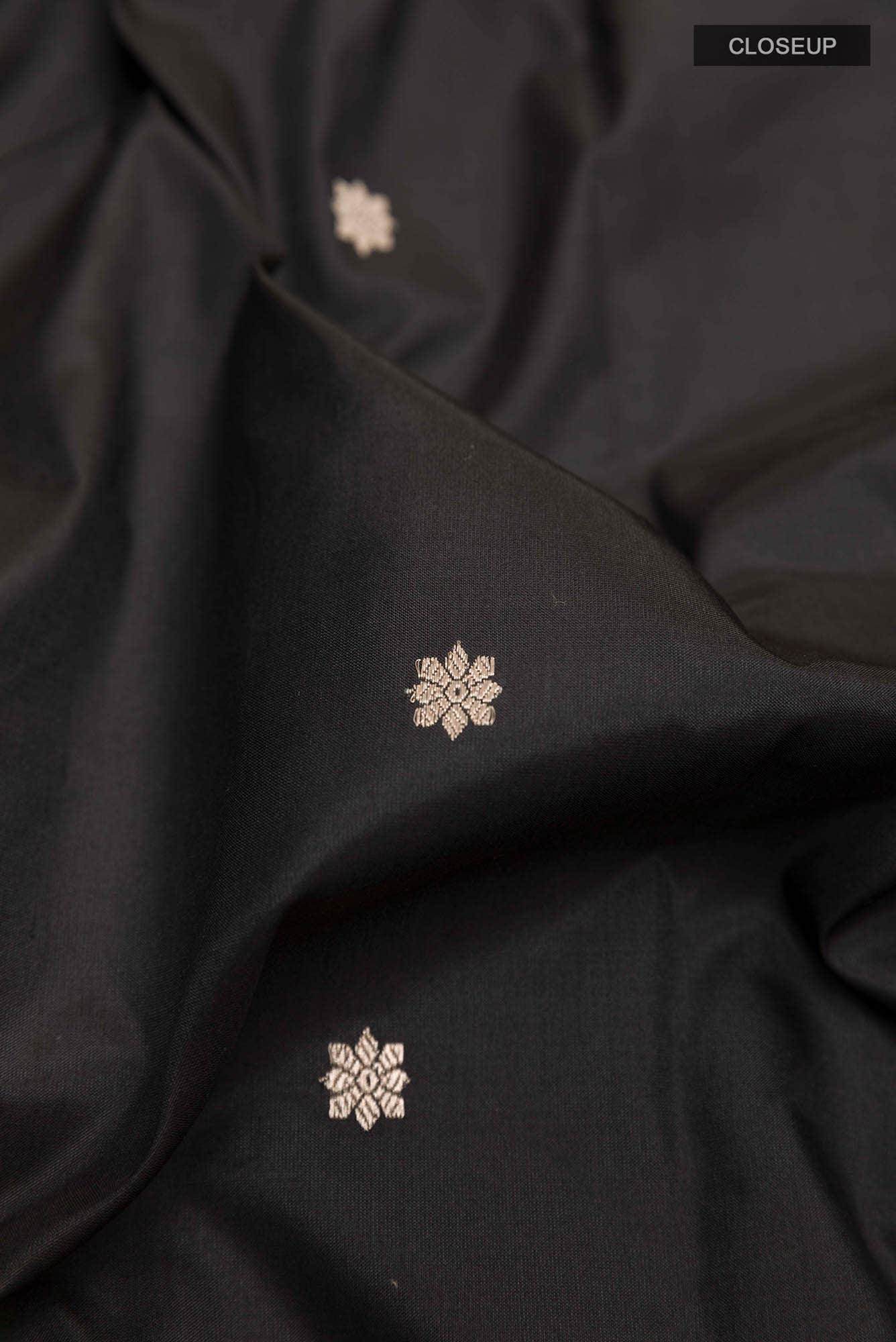 Black Banarasi Katan Silk Saree