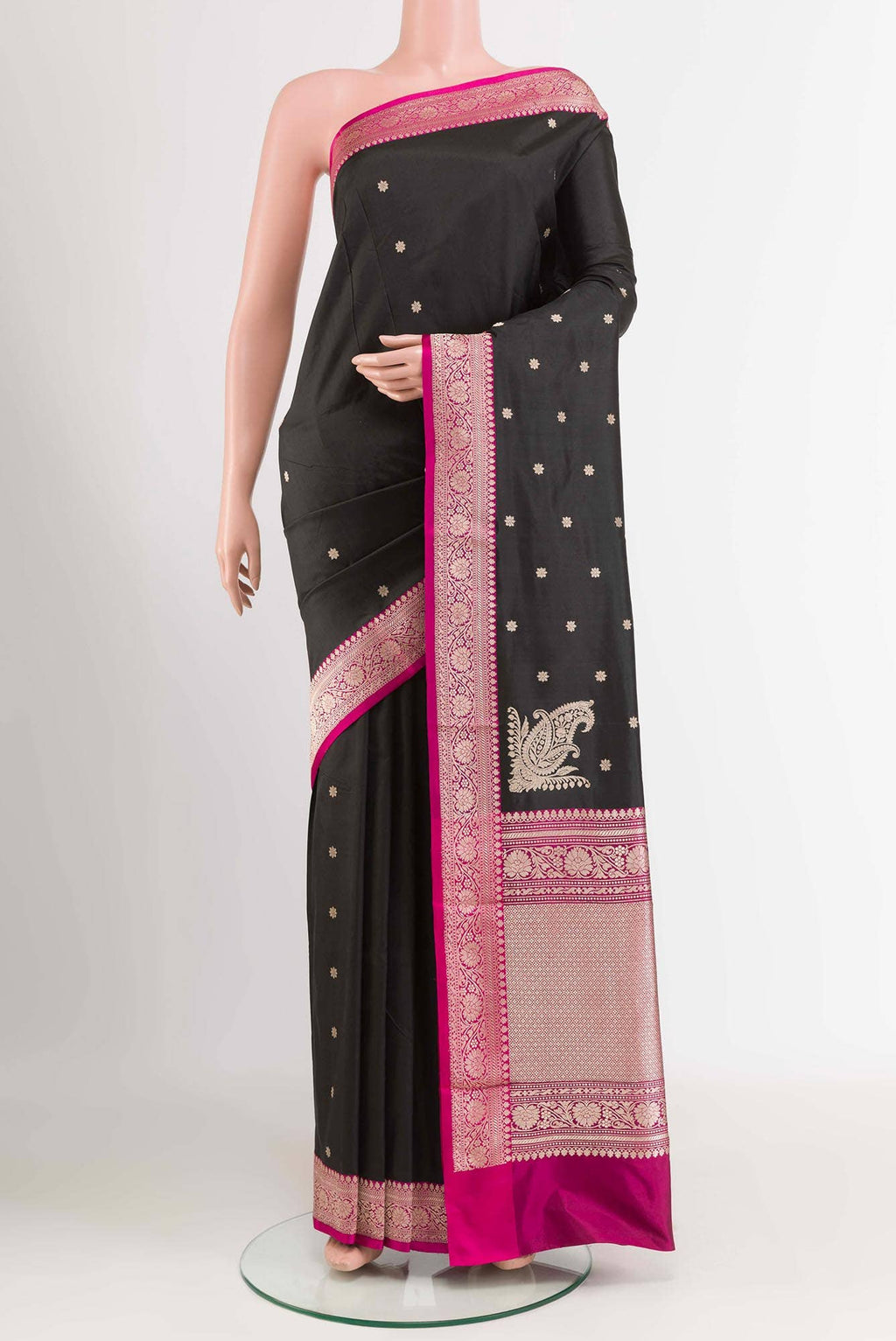 Black Banarasi Katan Silk Saree