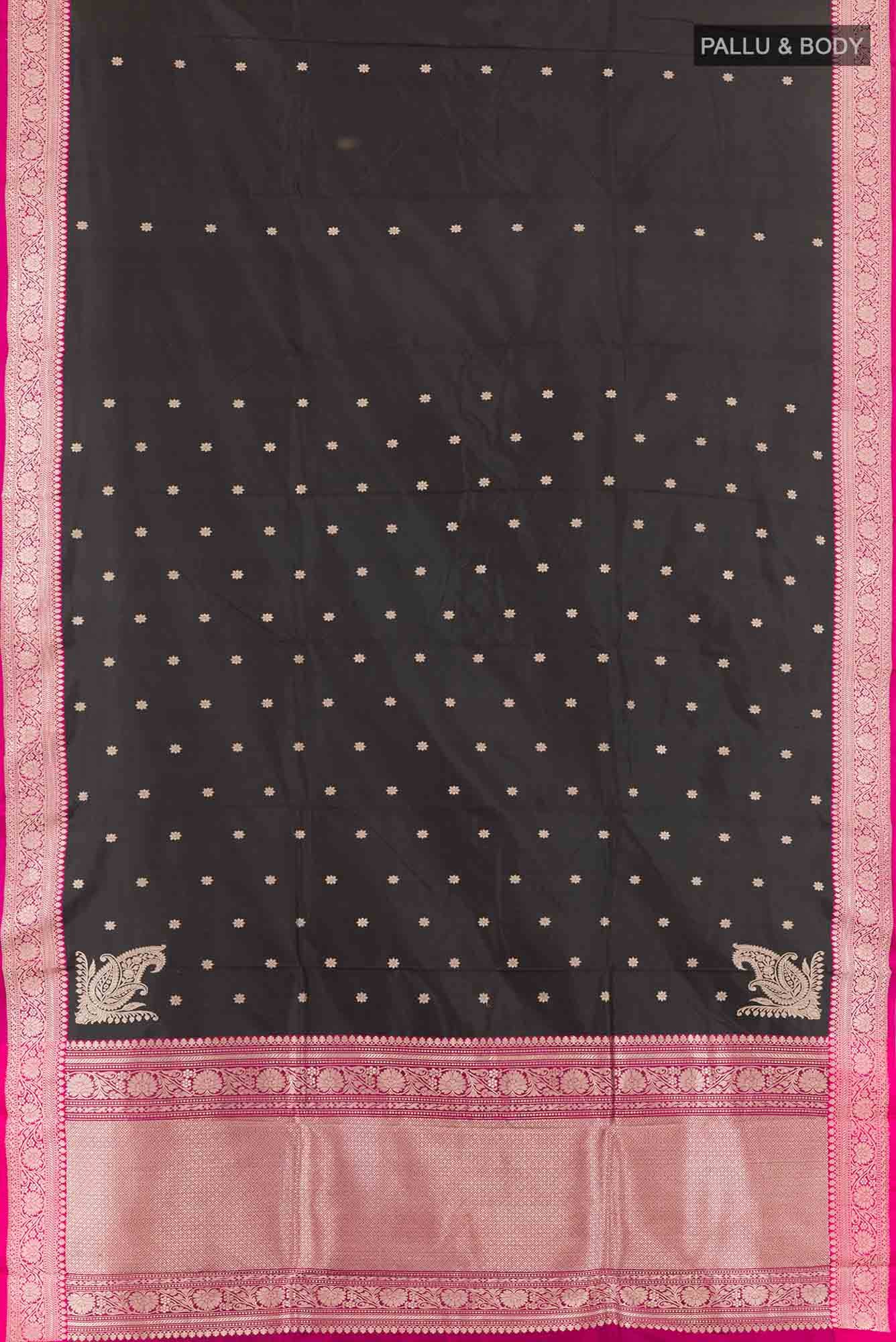Black Banarasi Katan Silk Saree