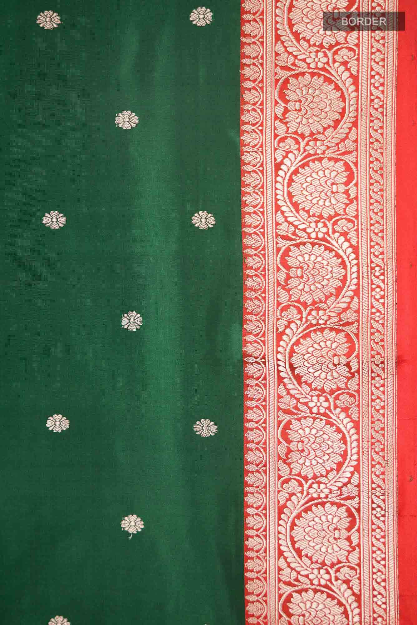 Green Banarasi Katan Silk Saree