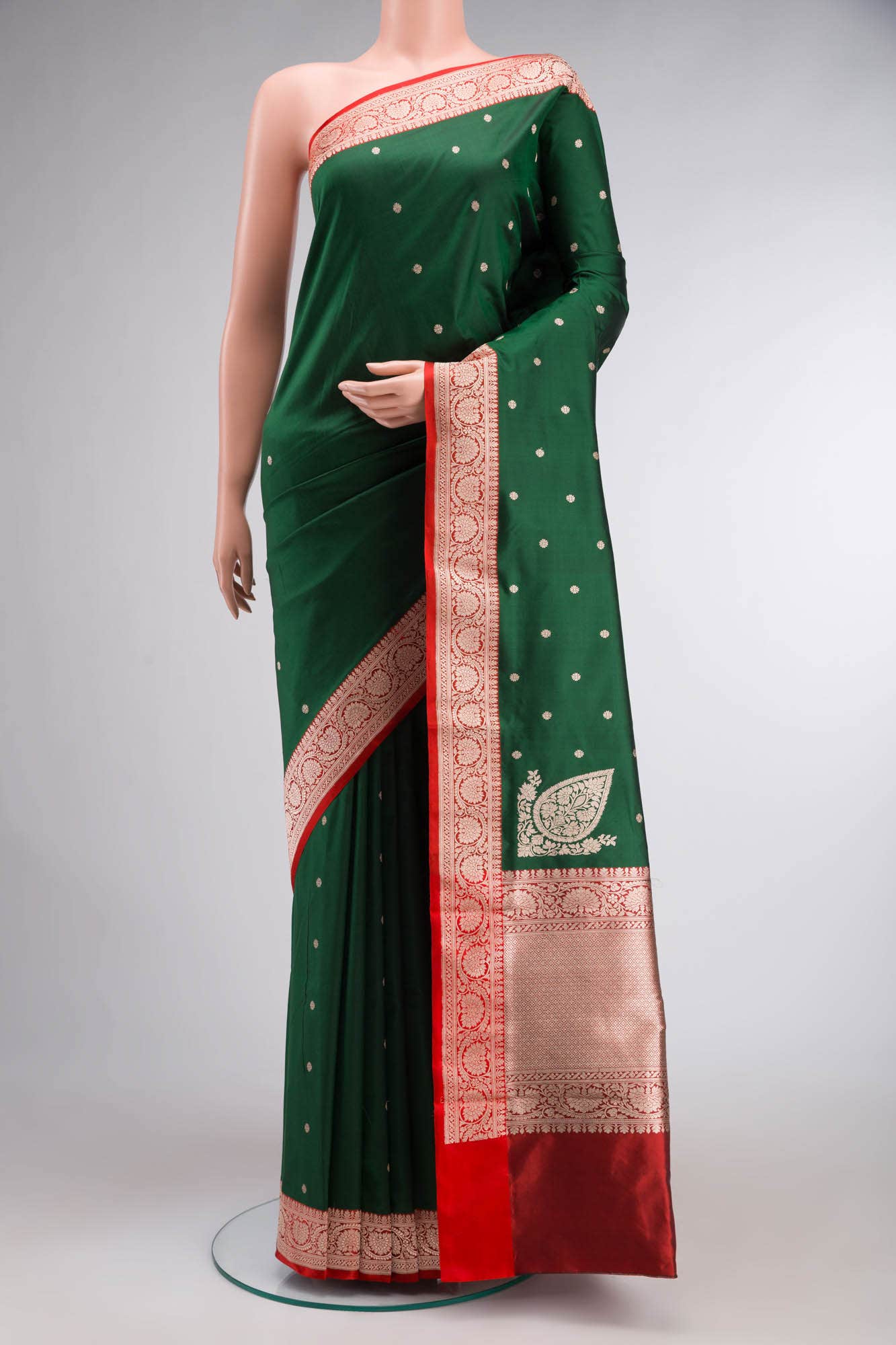 Green Banarasi Katan Silk Saree