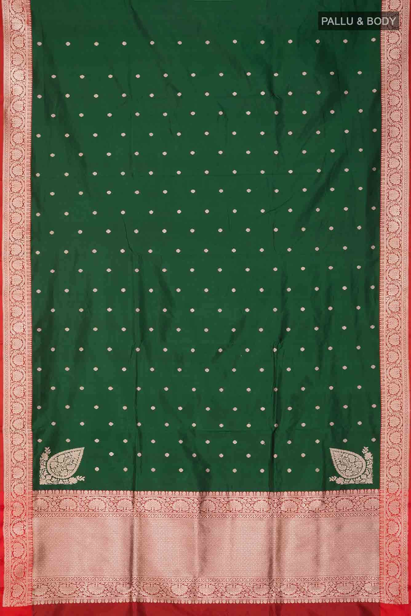 Green Banarasi Katan Silk Saree