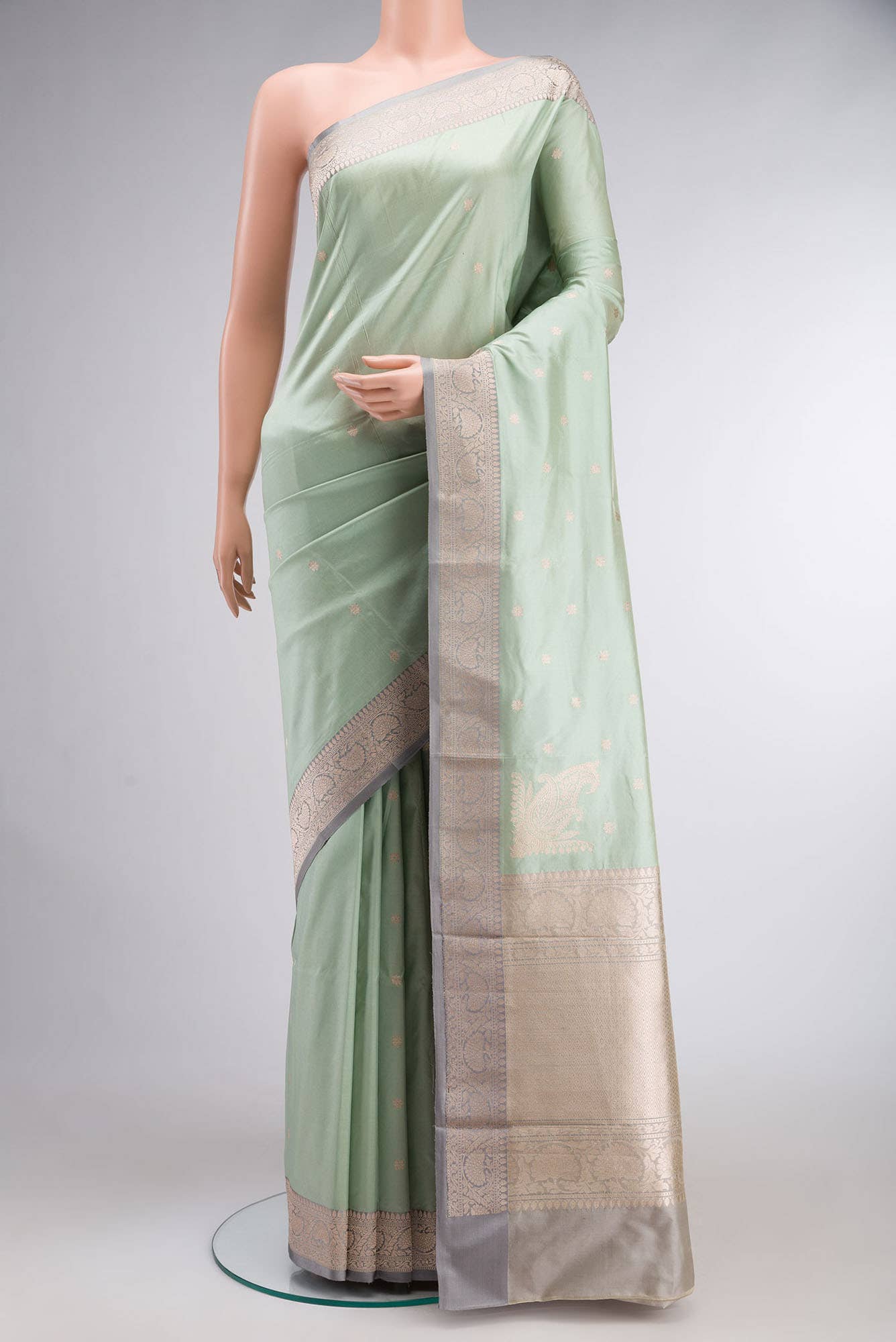 Green Banarasi Katan Silk Saree