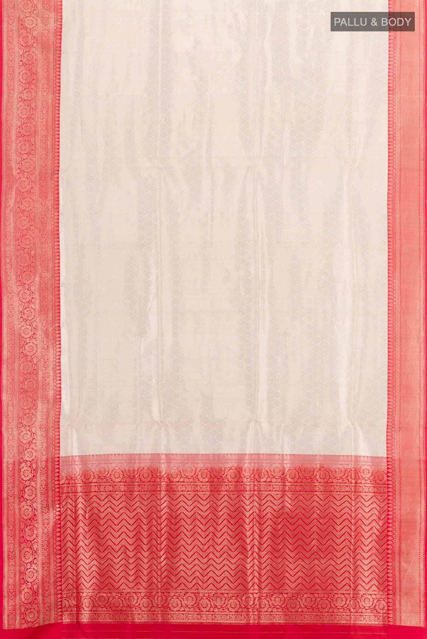 Off White Banarasi Silk Saree