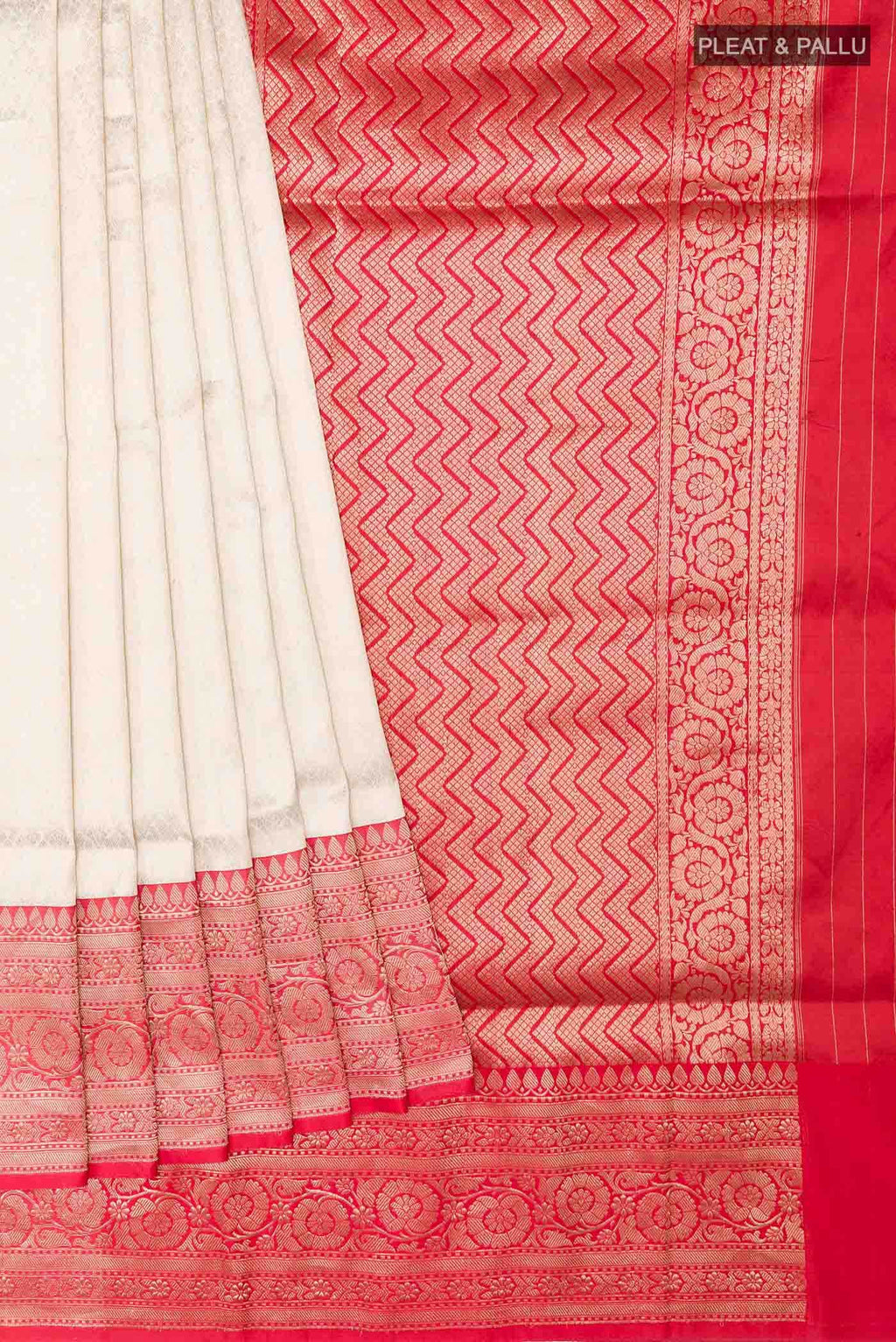 Off White Banarasi Silk Saree