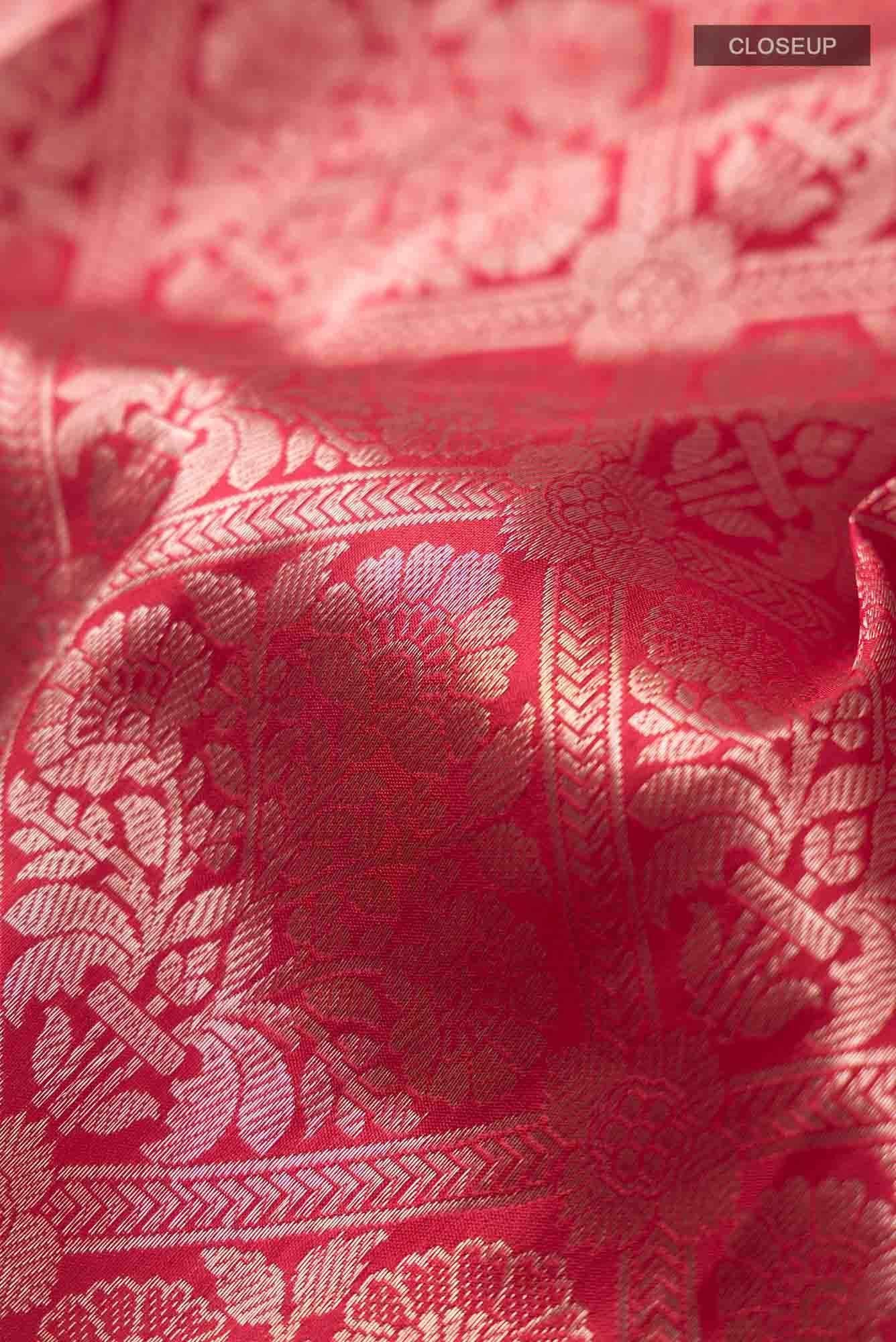 Red Banarasi Katan Silk Saree