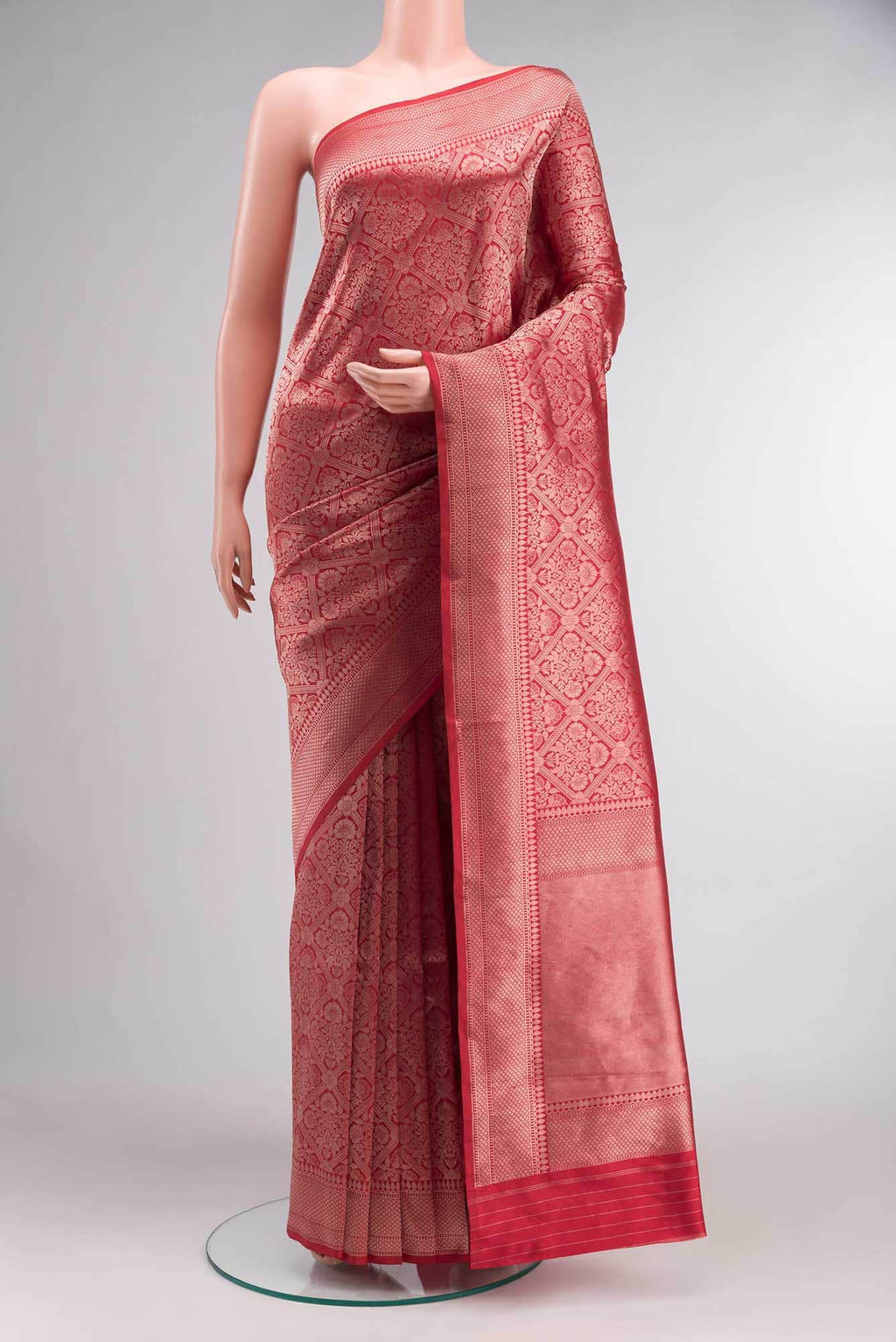 Red Banarasi Katan Silk Saree