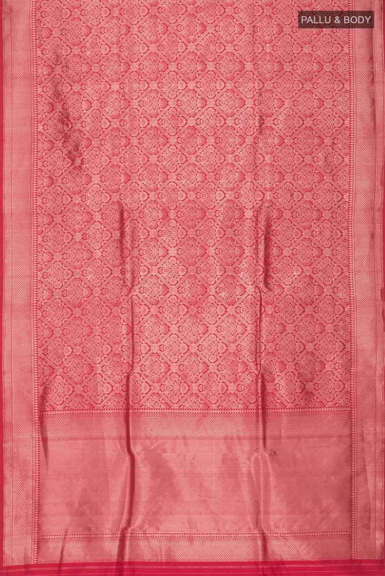 Red Banarasi Katan Silk Saree