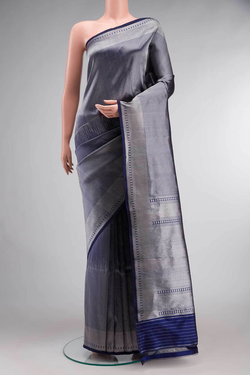 Blue Banarasi Katan Silk Saree