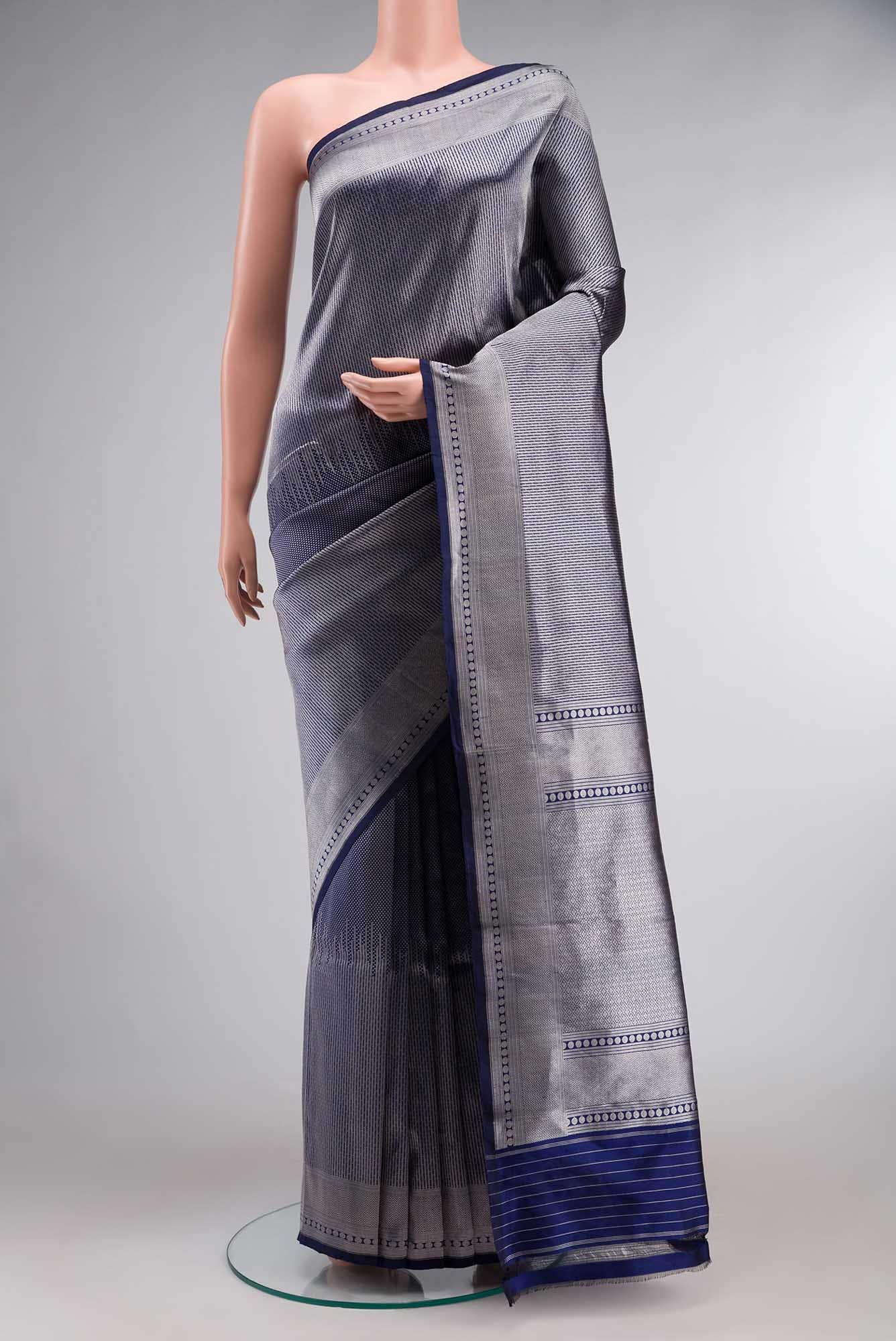 Blue Banarasi Katan Silk Saree
