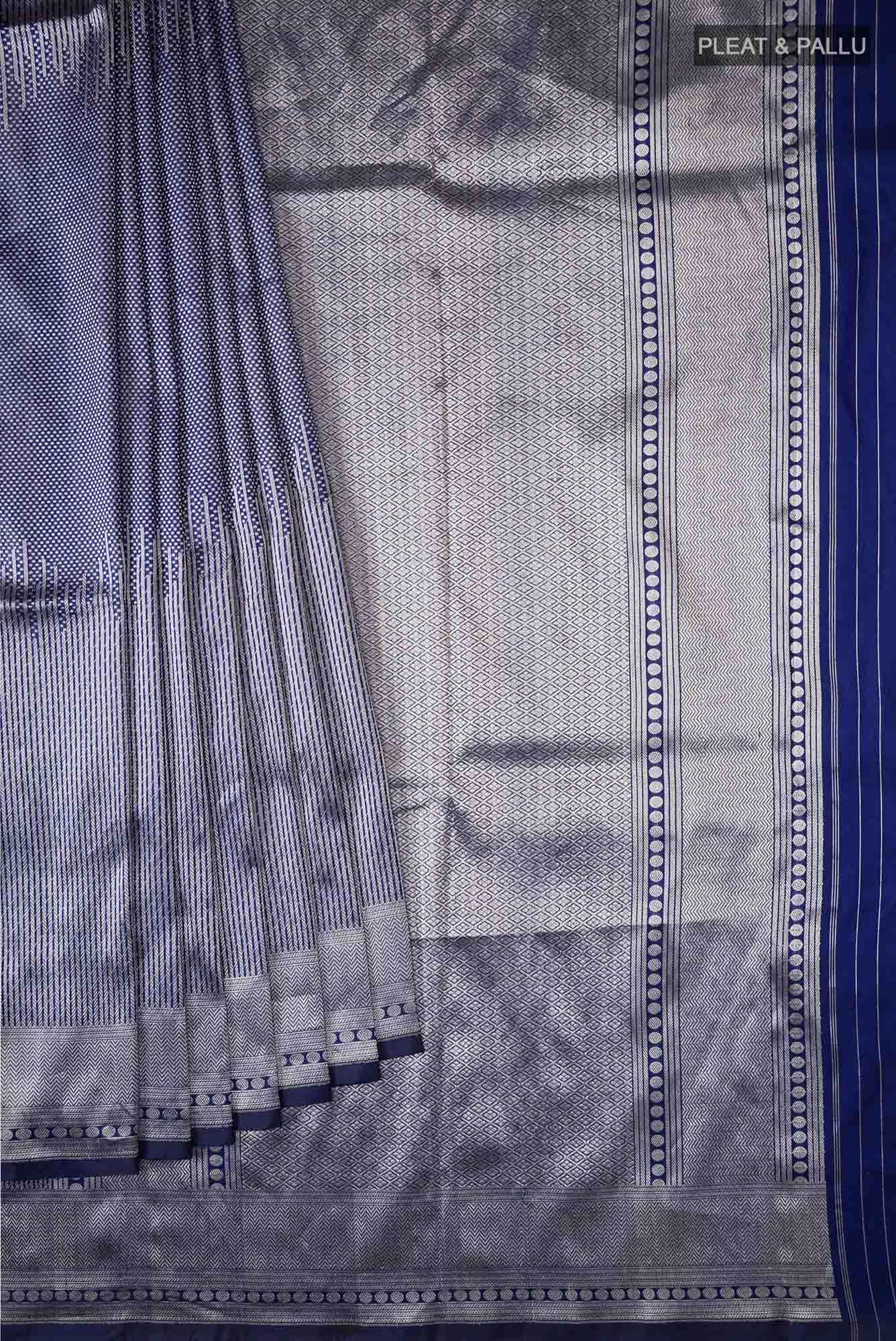 Blue Banarasi Katan Silk Saree