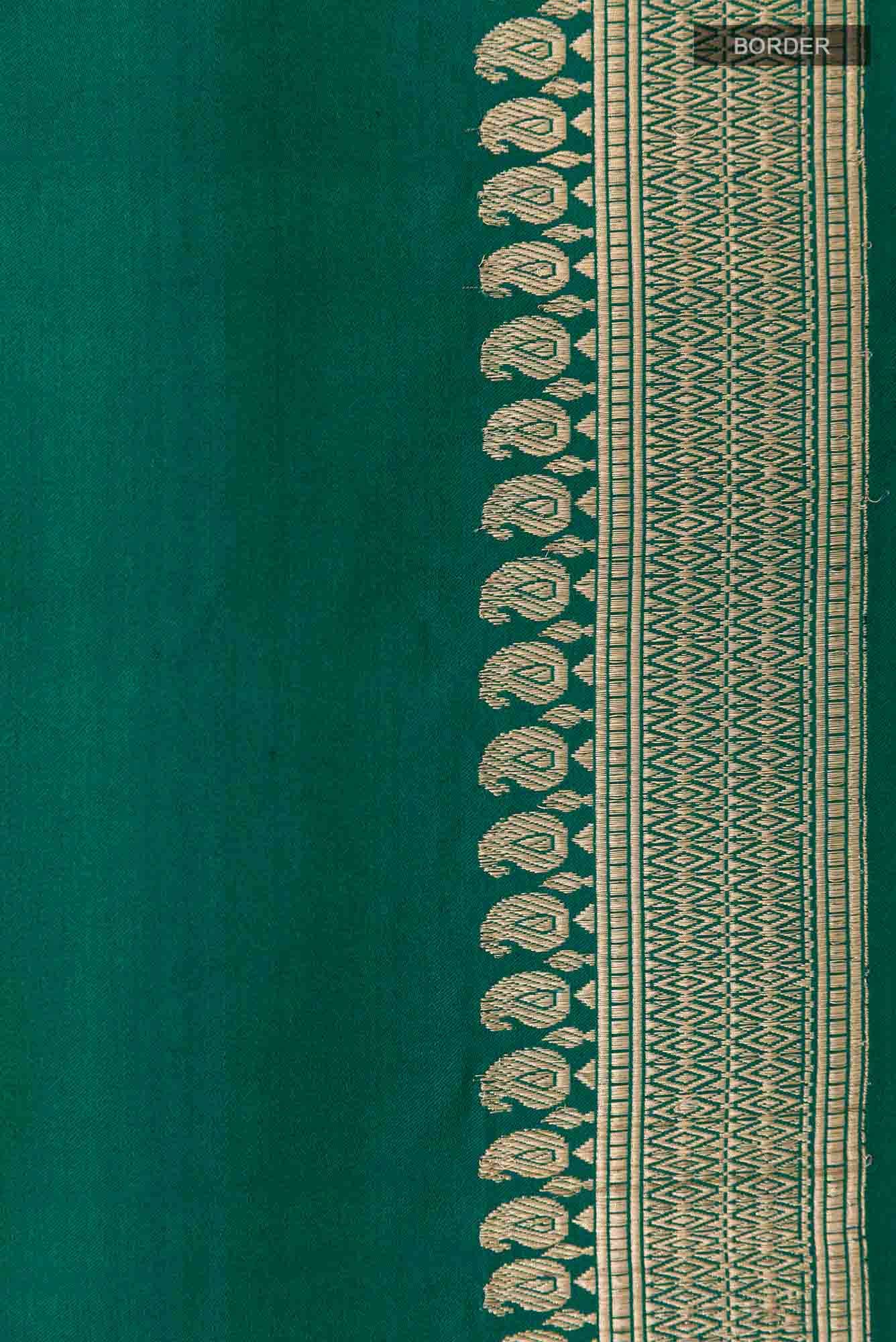Green Banarasi Katan Silk Saree