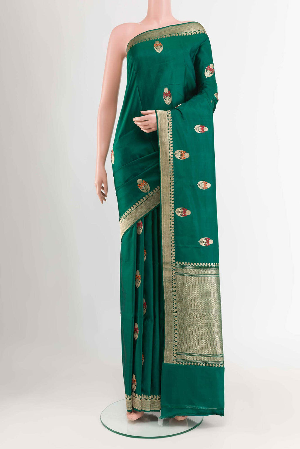 Green Banarasi Katan Silk Saree