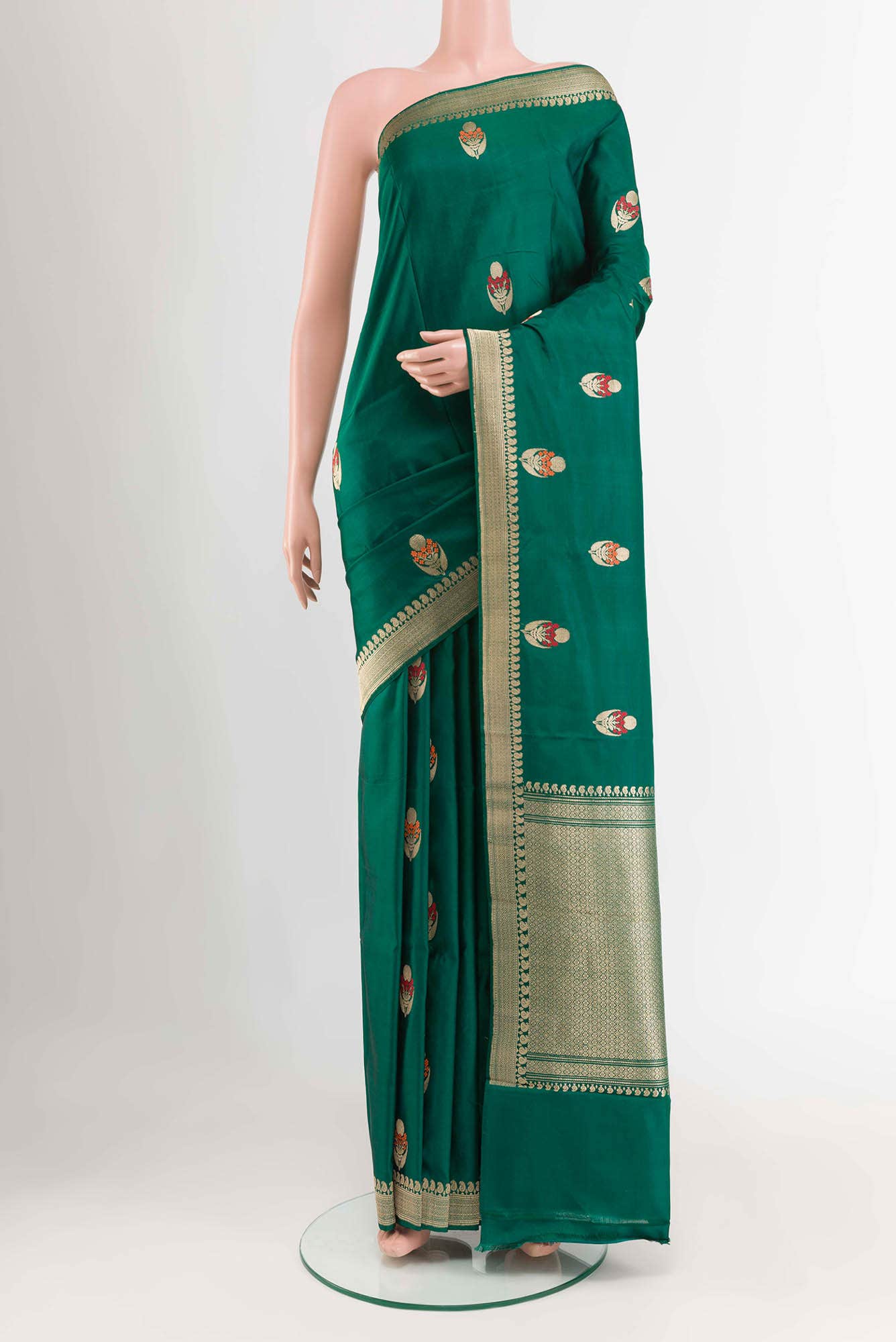 Green Banarasi Katan Silk Saree
