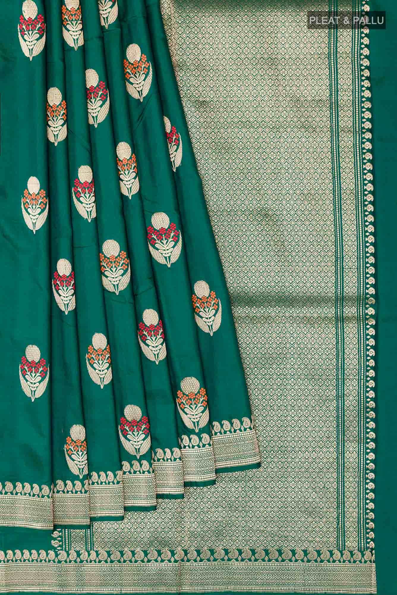 Green Banarasi Katan Silk Saree