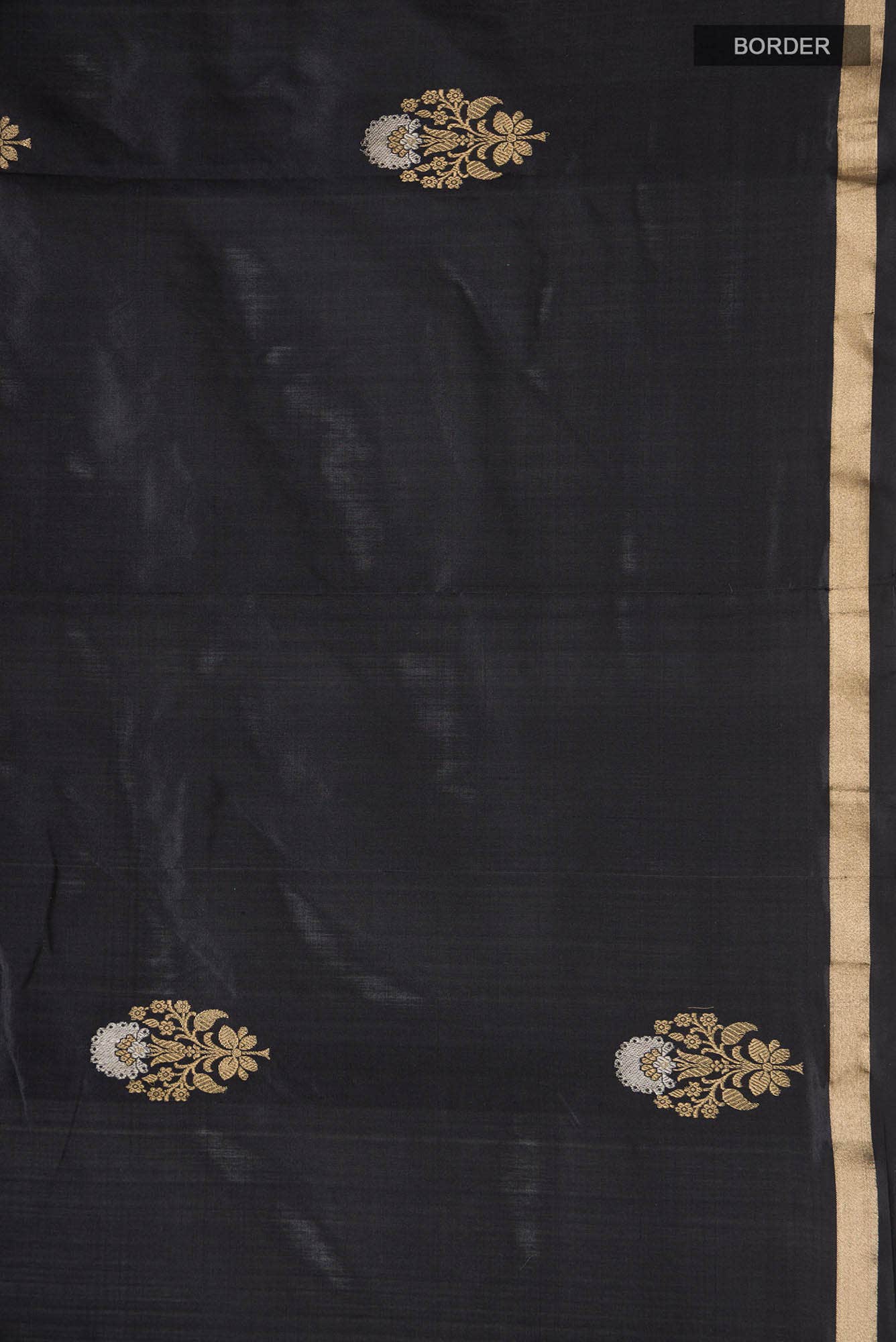 Black Banarasi Katan Silk Saree