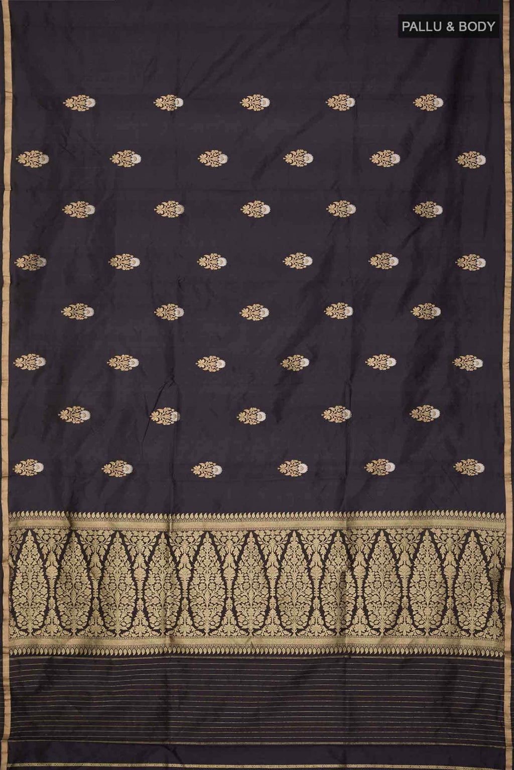 Black Banarasi Katan Silk Saree