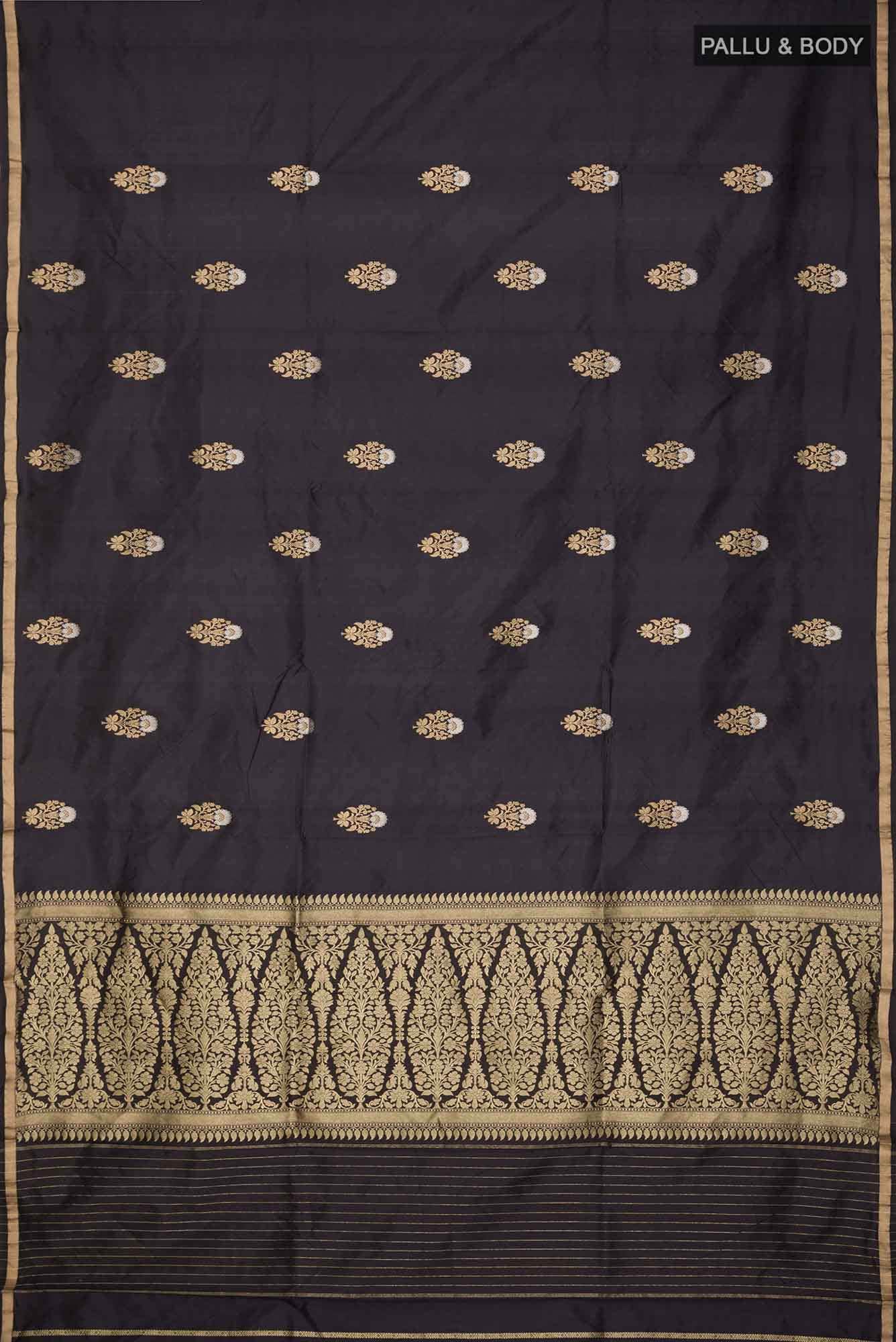Black Banarasi Katan Silk Saree
