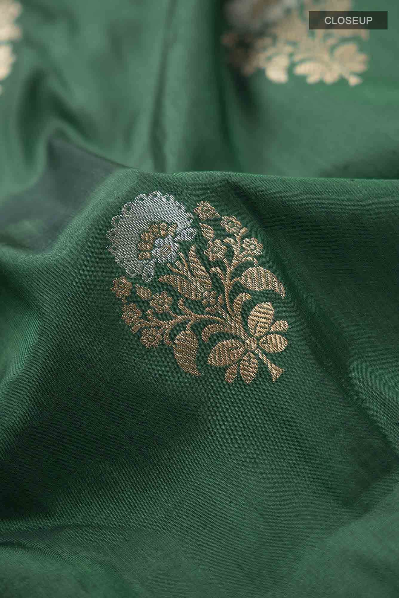 Green Banarasi Katan Silk Saree