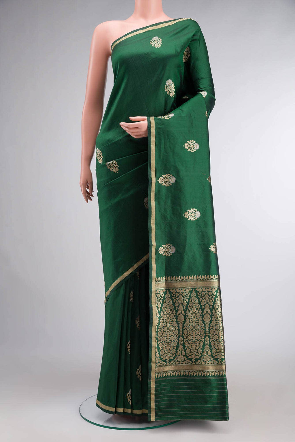 Green Banarasi Katan Silk Saree