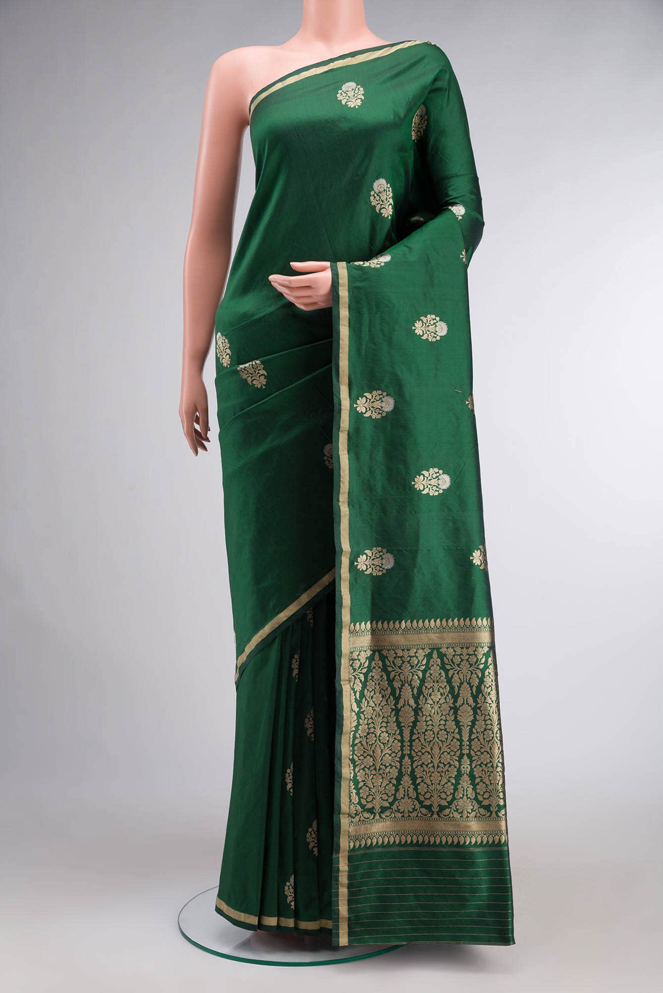 Green Banarasi Katan Silk Saree