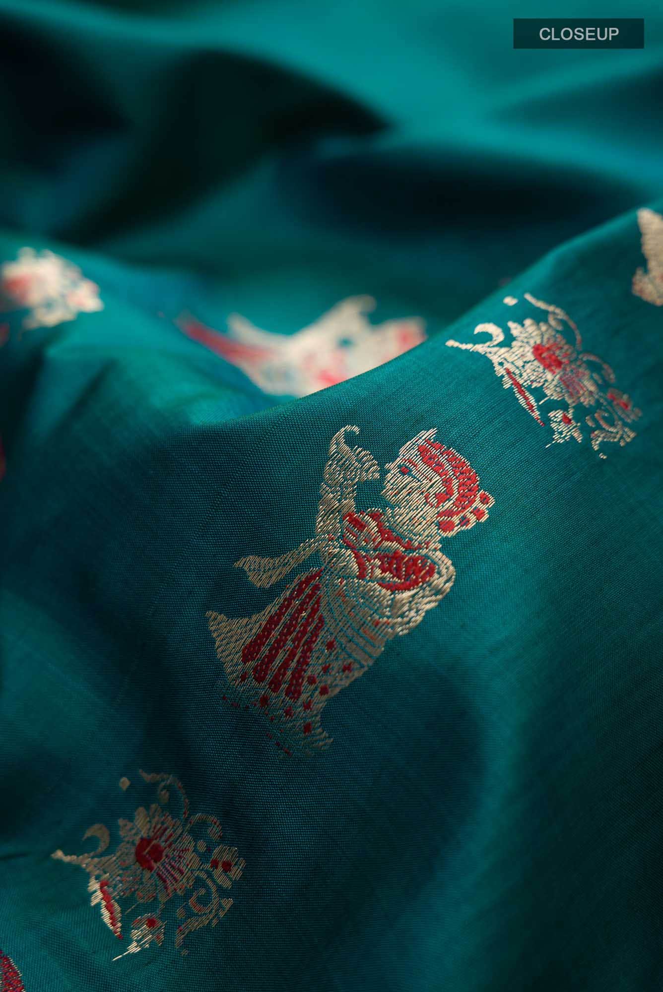 Blue Baluchari Silk Saree