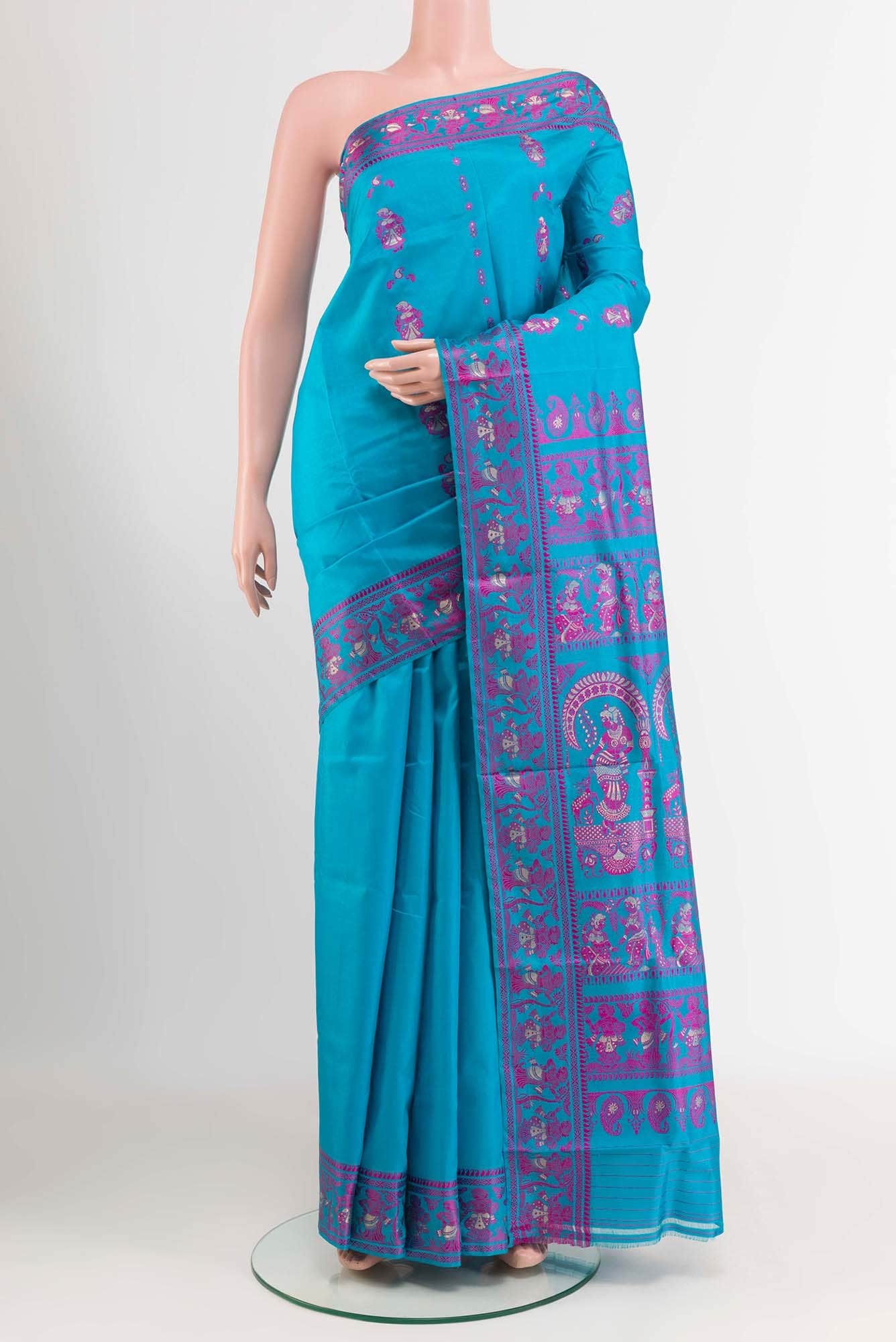 Blue Baluchari Silk Saree