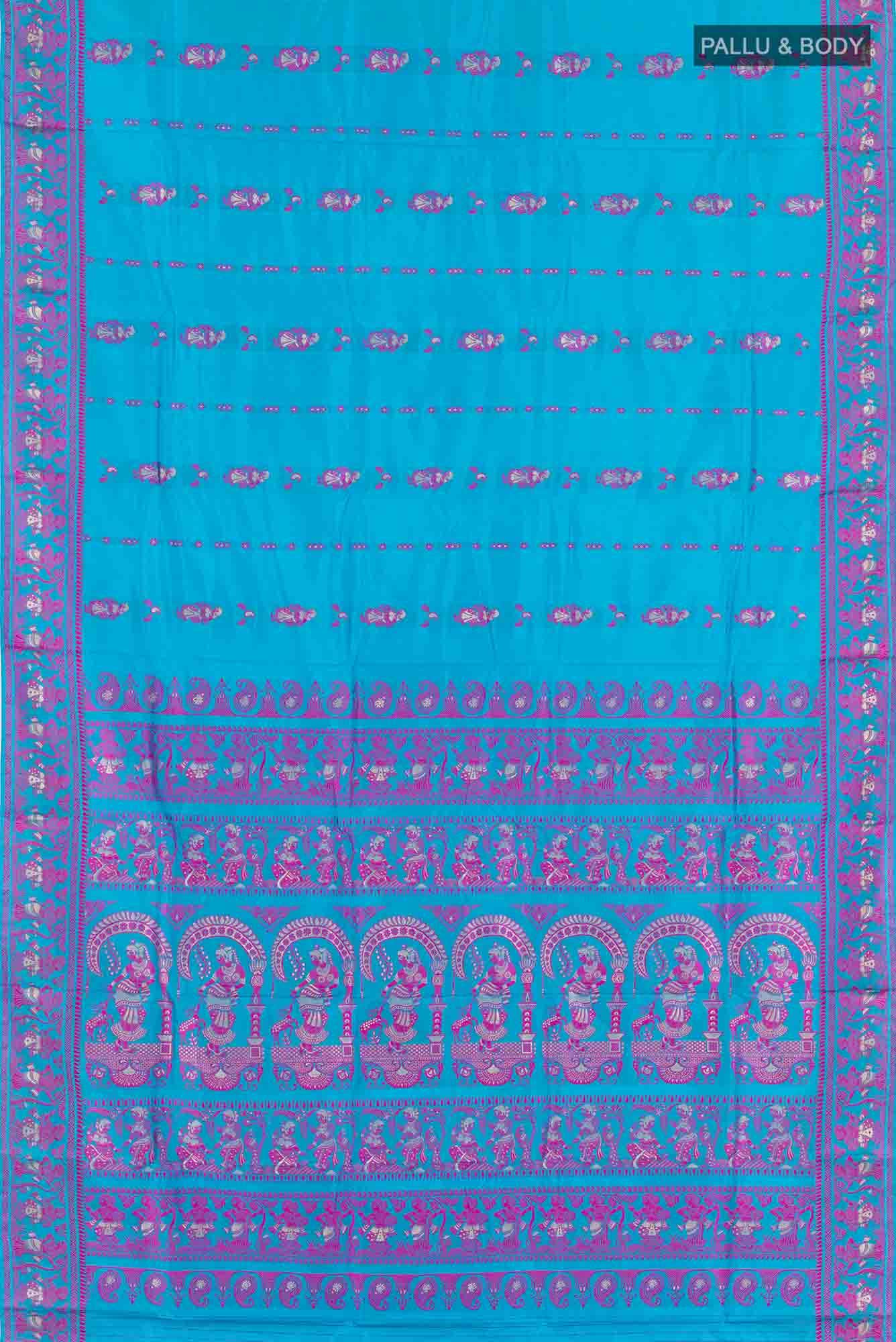 Blue Baluchari Silk Saree