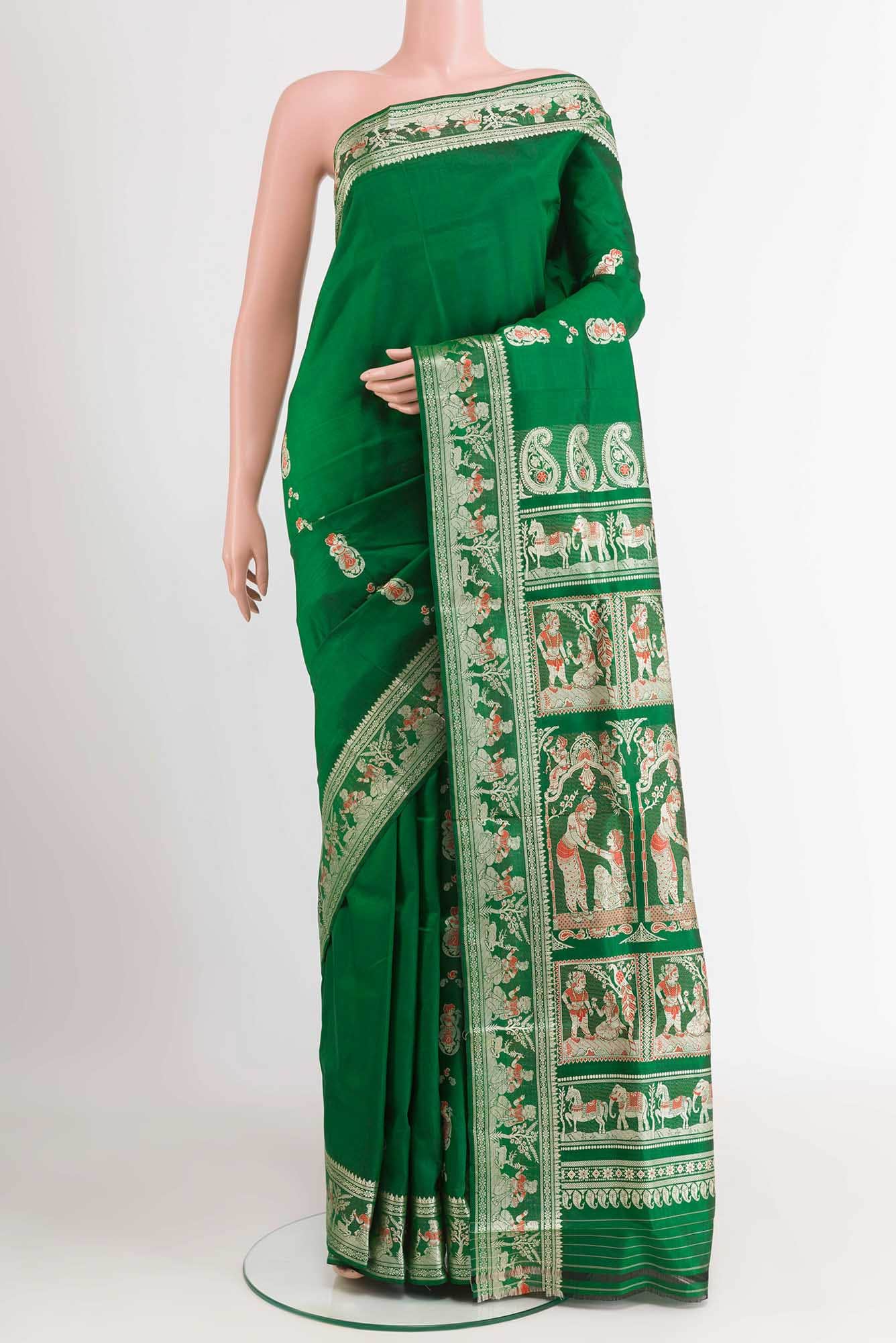 Green Baluchari Silk Saree