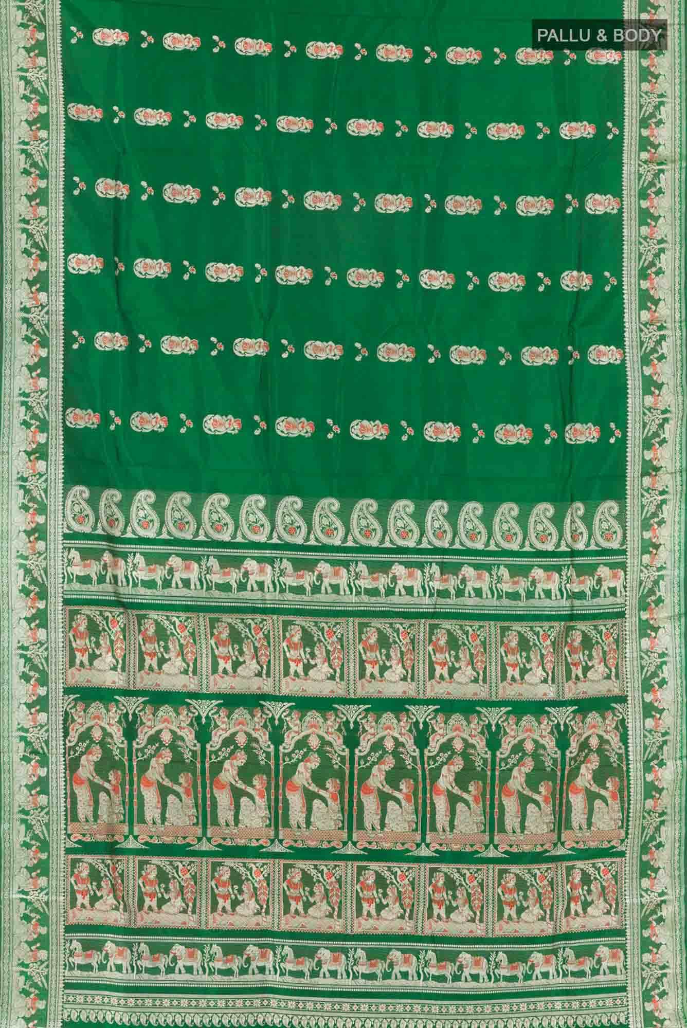 Green Baluchari Silk Saree