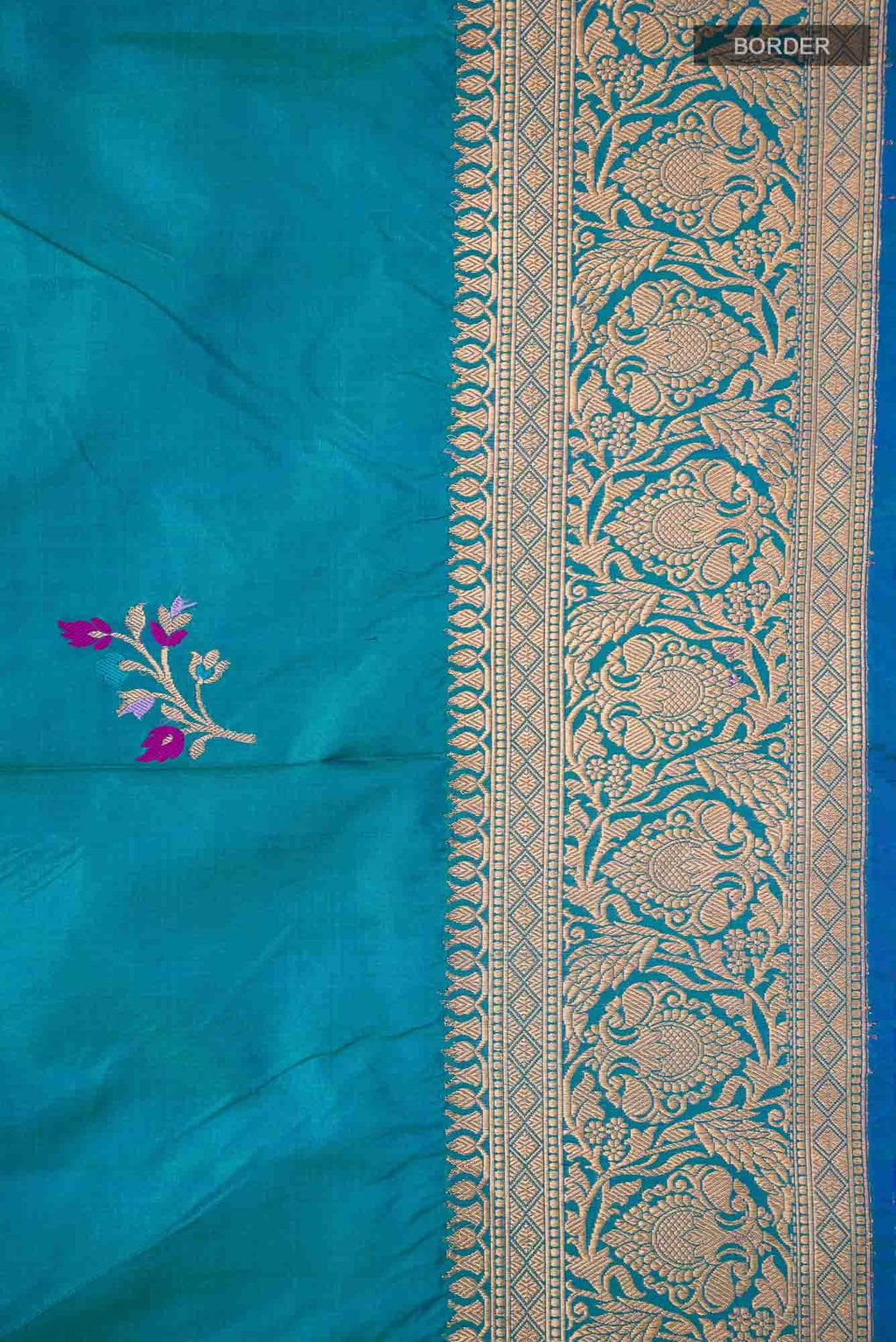Blue Banarasi Katan Silk Saree